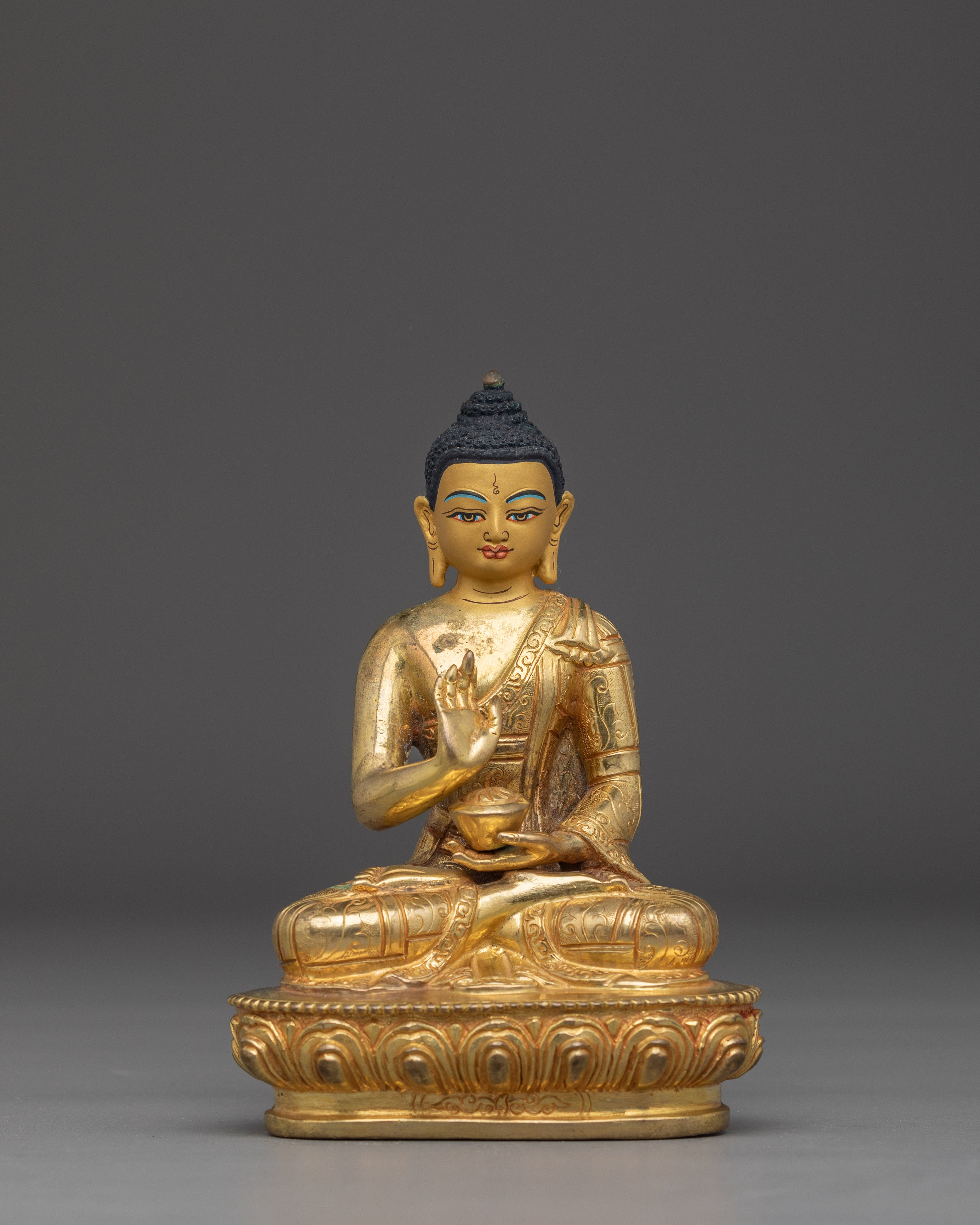 Golden Five Dhyani Buddha Statue Set | Five Enlightened Beings