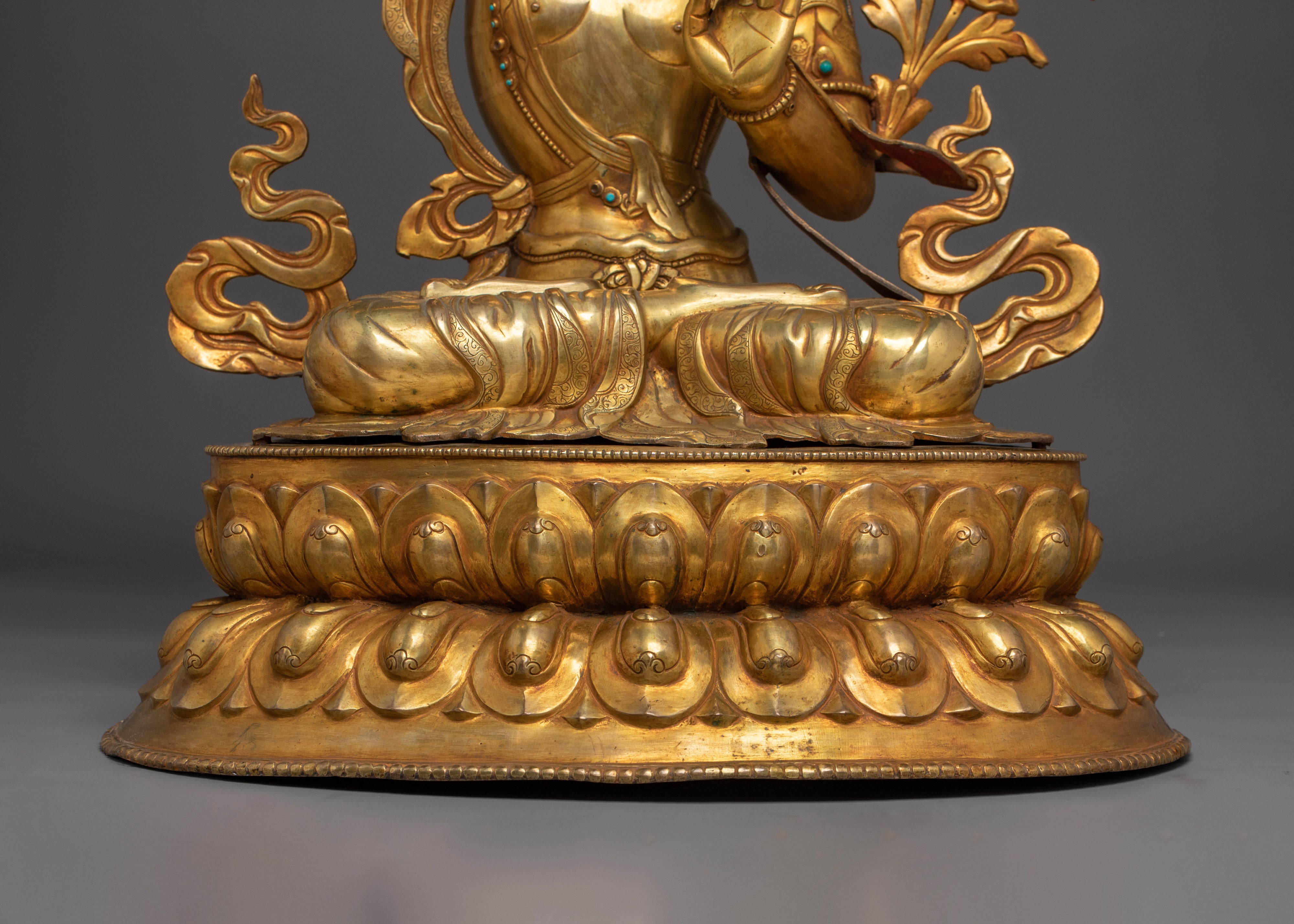 Radiant Wisdom Bodhisattva Manjushri Statue | Buddhist Spiritual Artwork