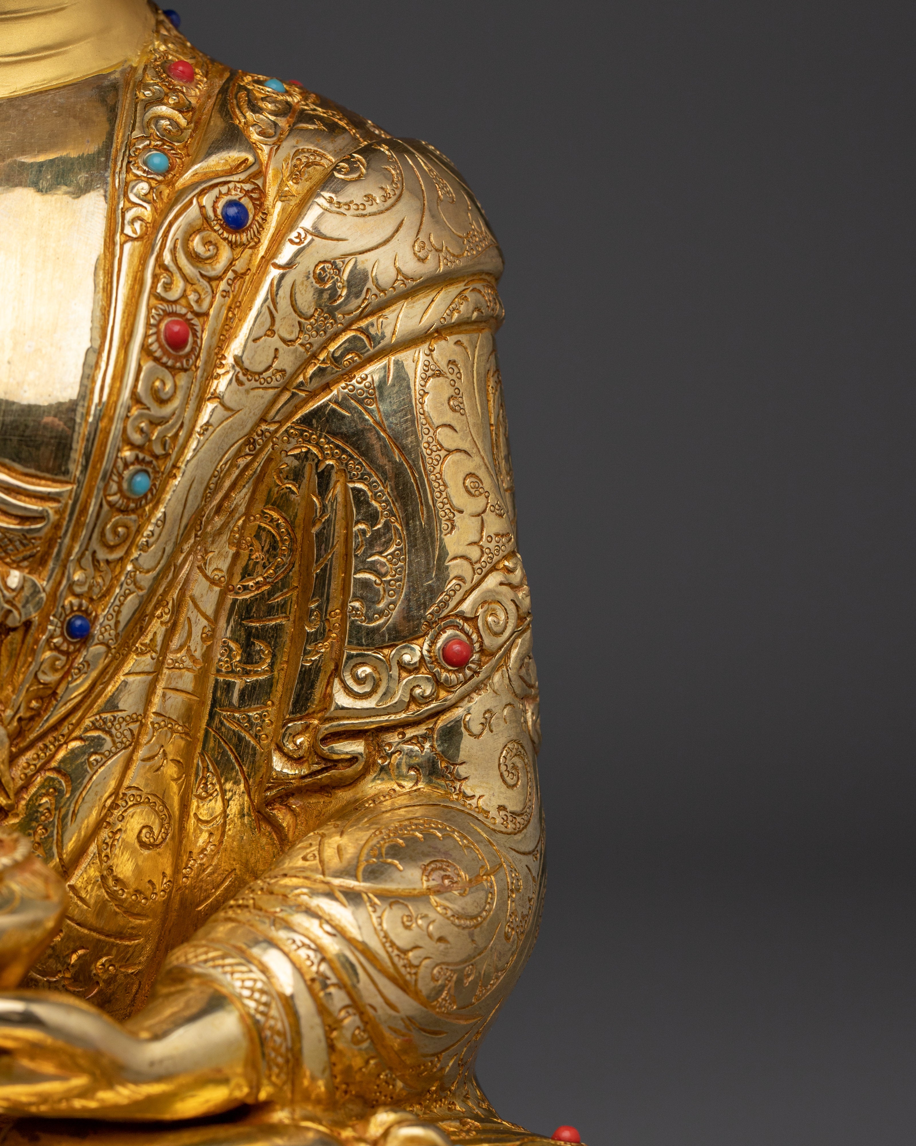 Tibetan Shakyamuni Buddha Spiritual Decor | Himalayan Handmade Statue