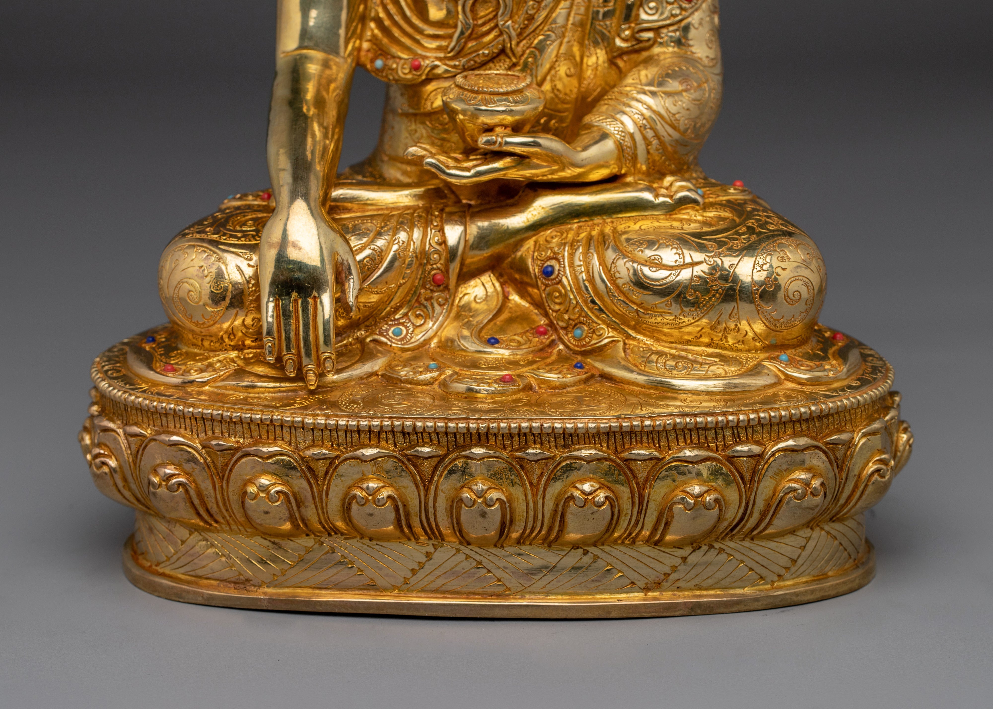 Tibetan Shakyamuni Buddha Spiritual Decor | Himalayan Handmade Statue