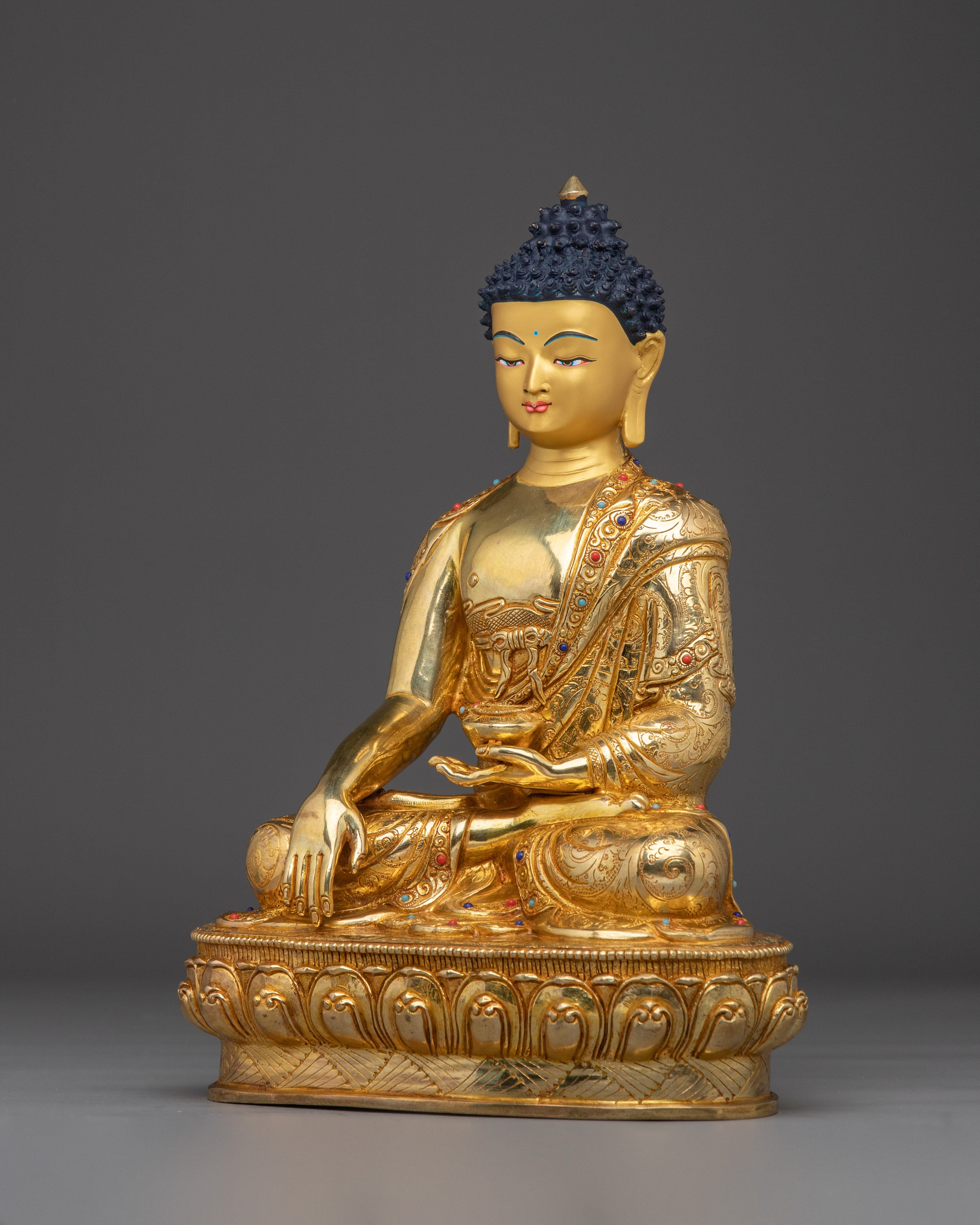Tibetan Shakyamuni Buddha Spiritual Decor | Himalayan Handmade Statue