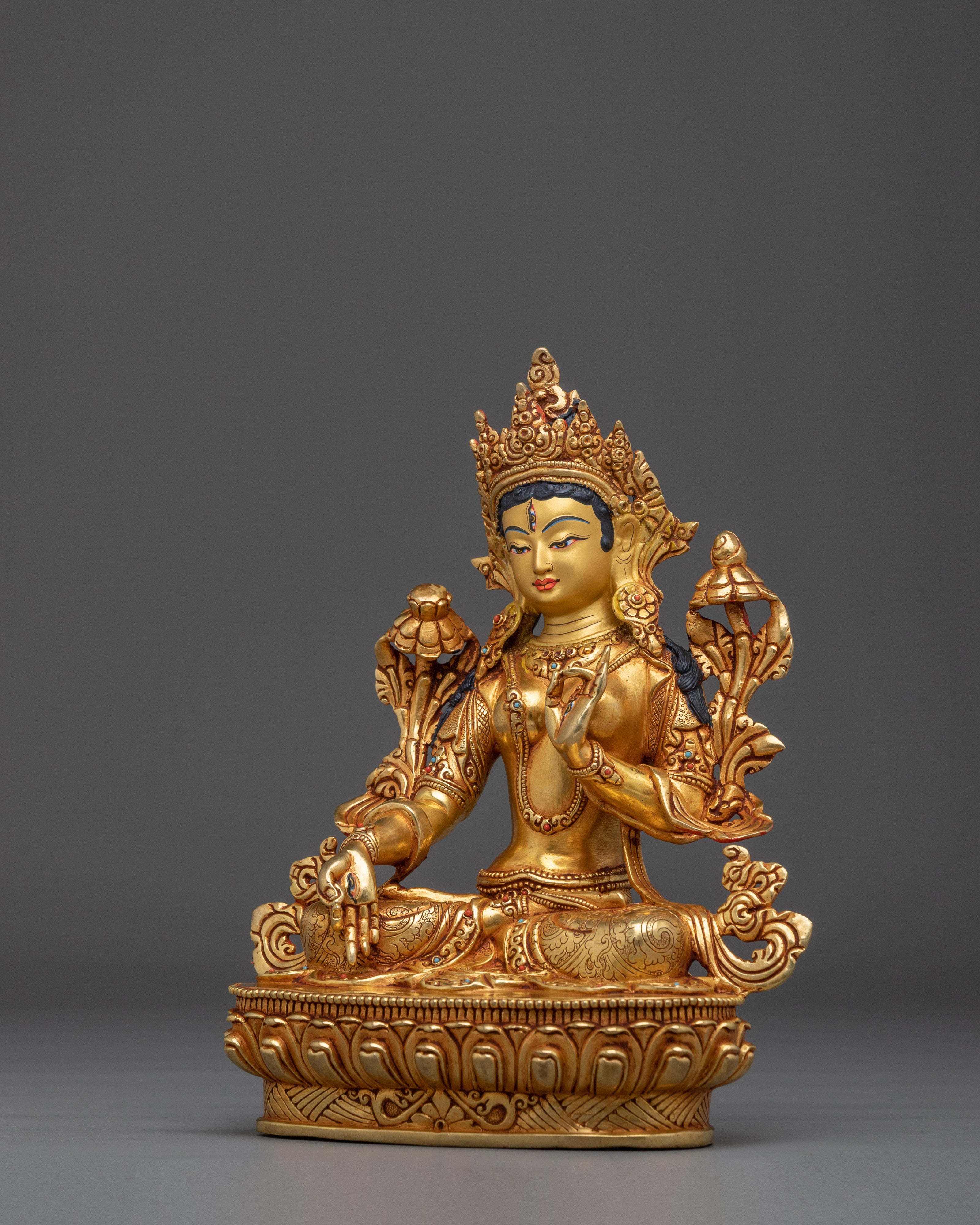 Tibetan Revered Deity Sita Tara | Buddhist Healing Goddess Artwork