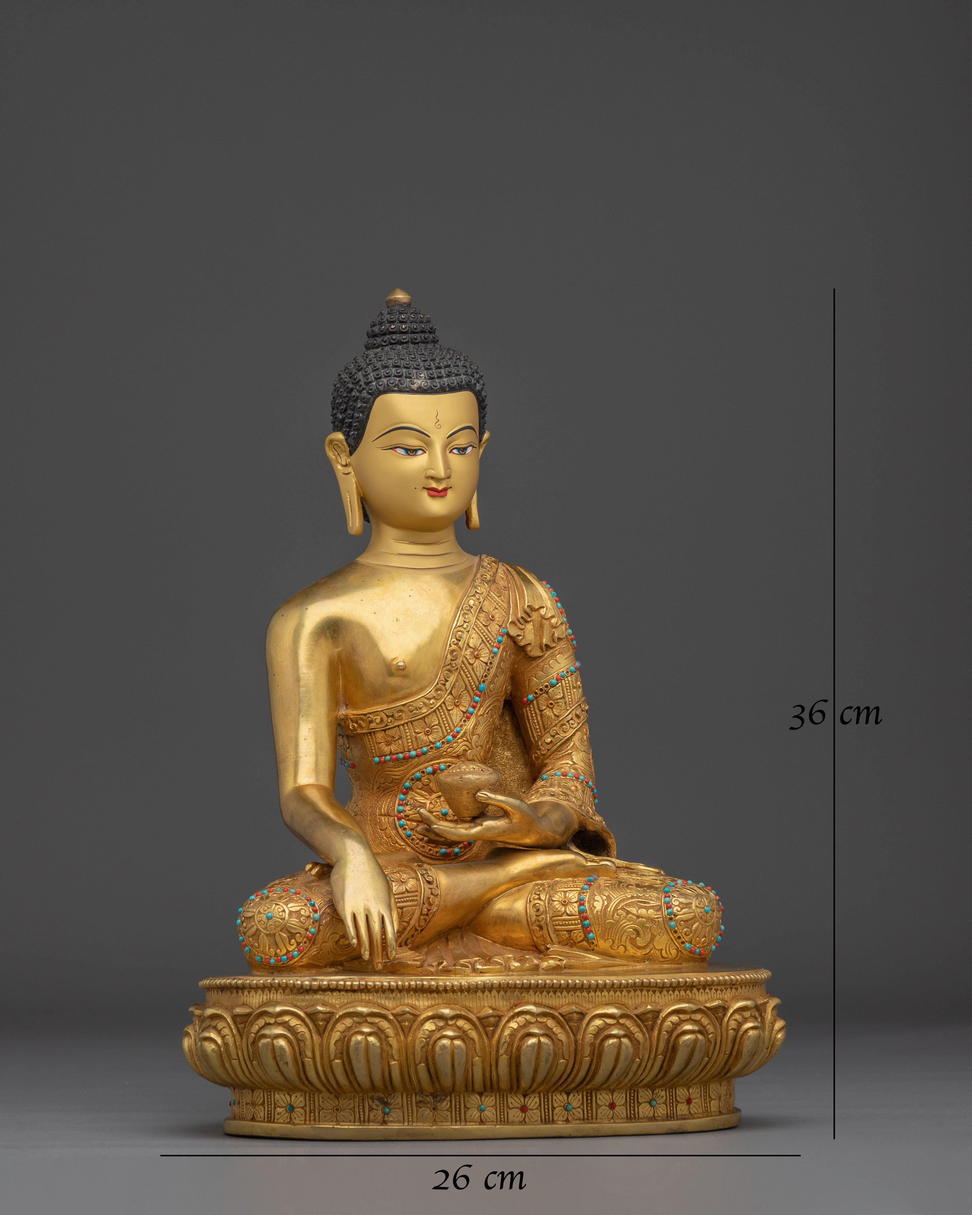 Historical Gautama Buddha Golden Handmade Statue