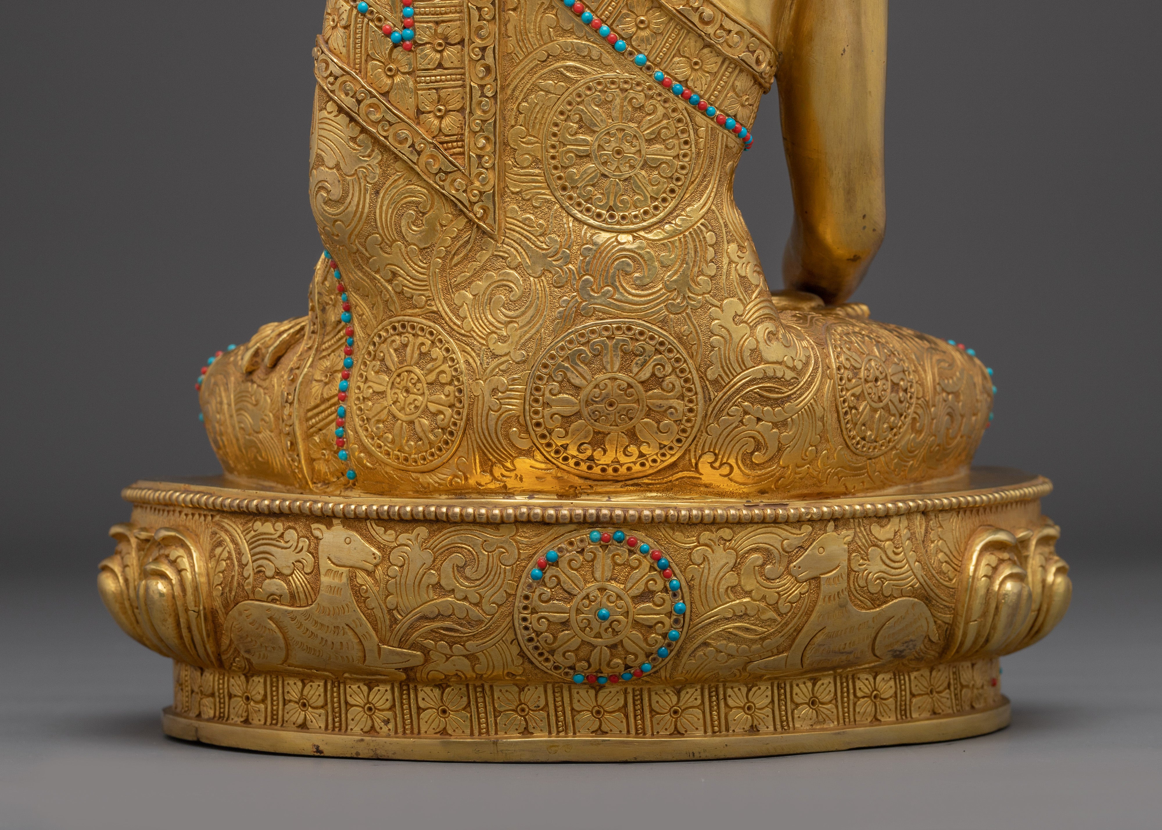 Historical Gautama Buddha Golden Handmade Statue