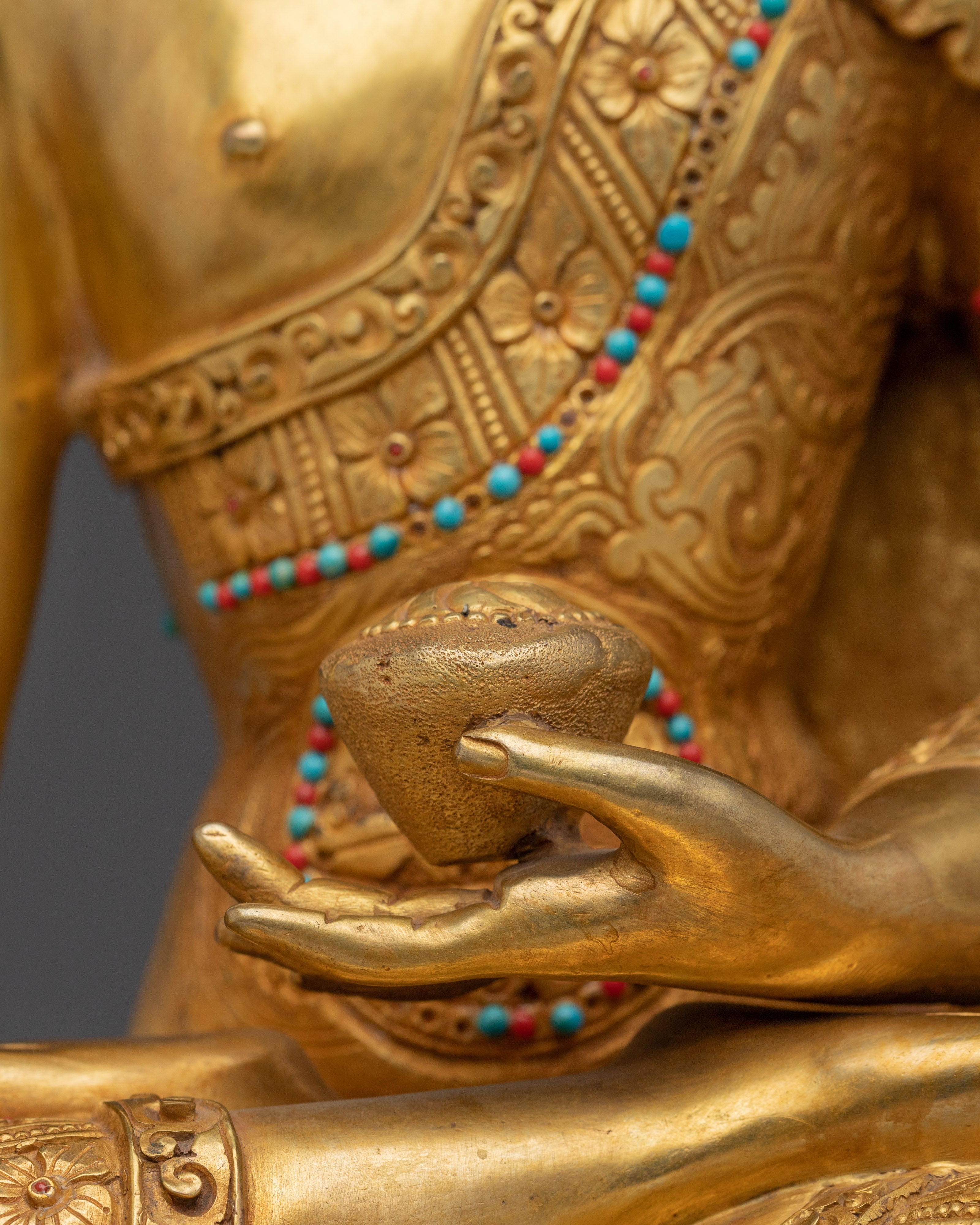 Historical Gautama Buddha Golden Handmade Statue