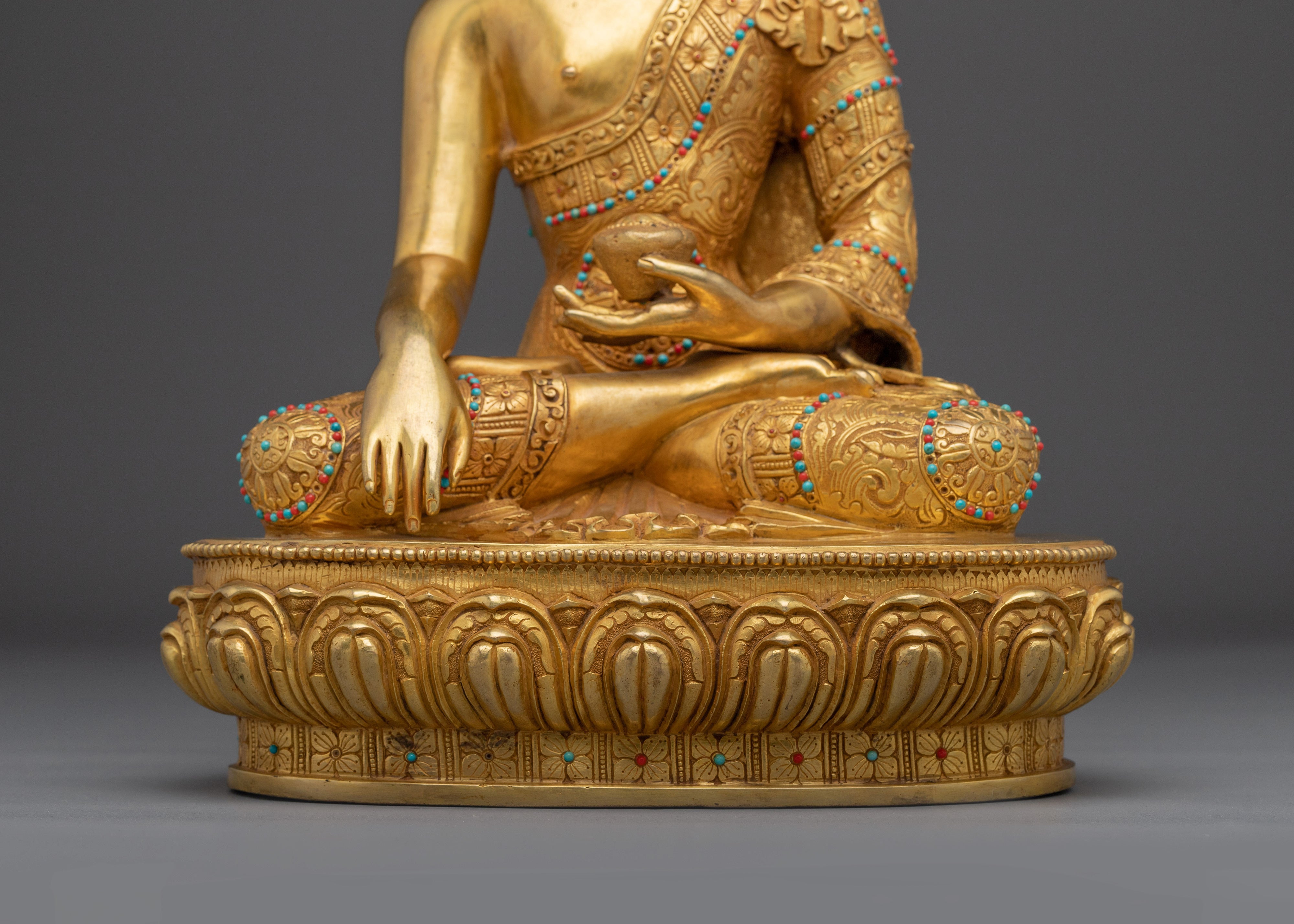 Historical Gautama Buddha Golden Handmade Statue