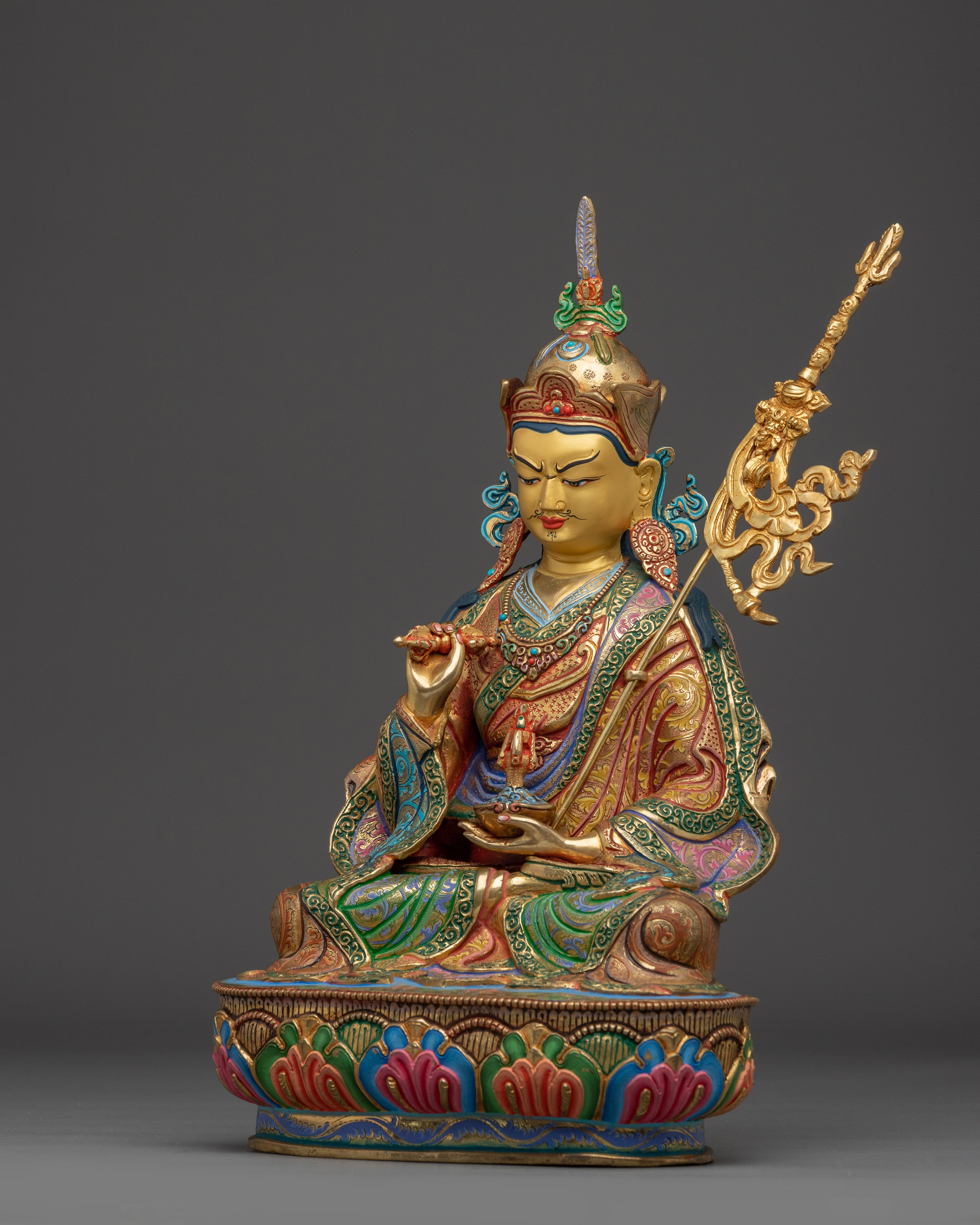 Colorful Guru Tsyoke Dorje Statue | Peaceful Padmasambhava Manifestation