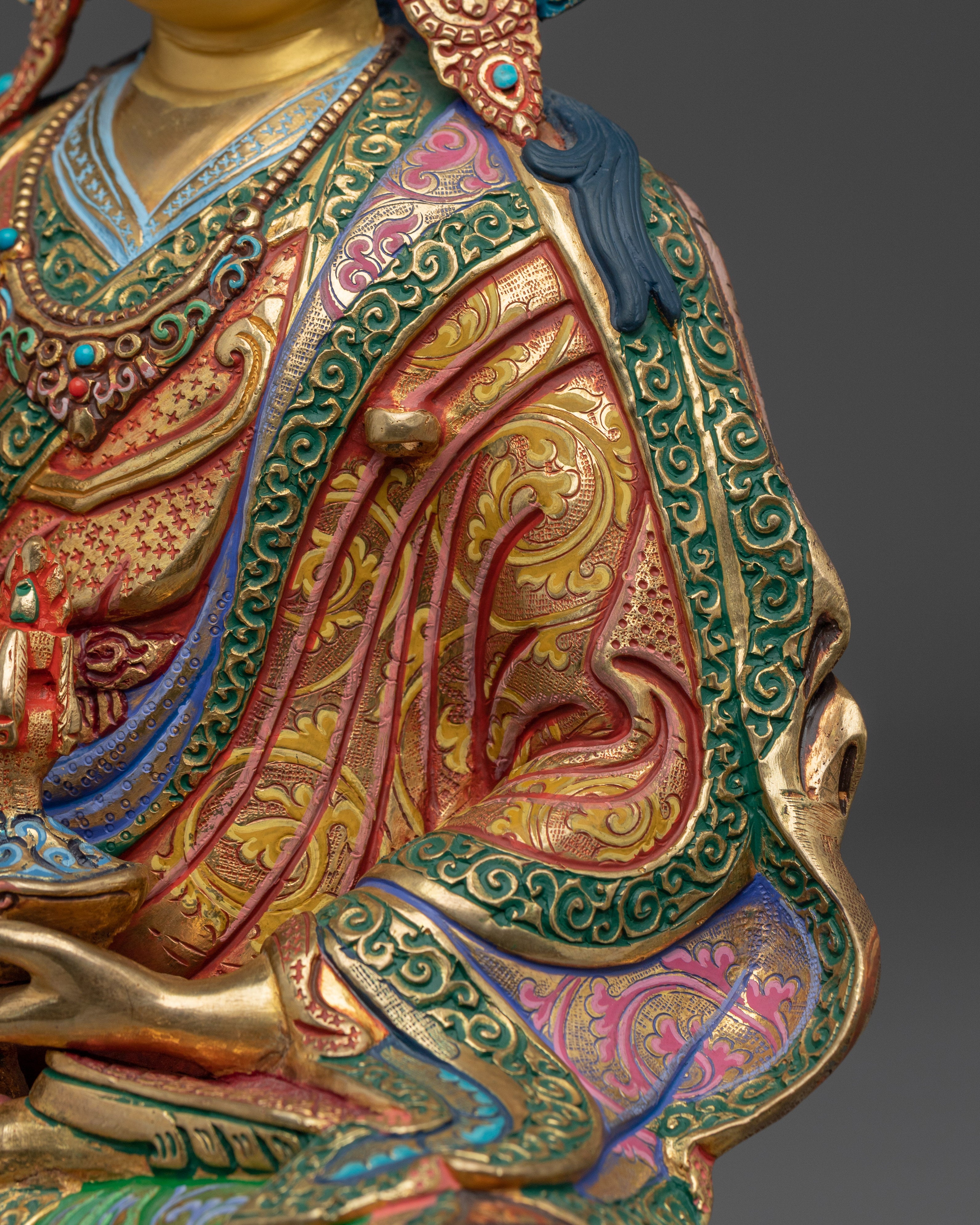 Colorful Guru Tsyoke Dorje Statue | Peaceful Padmasambhava Manifestation