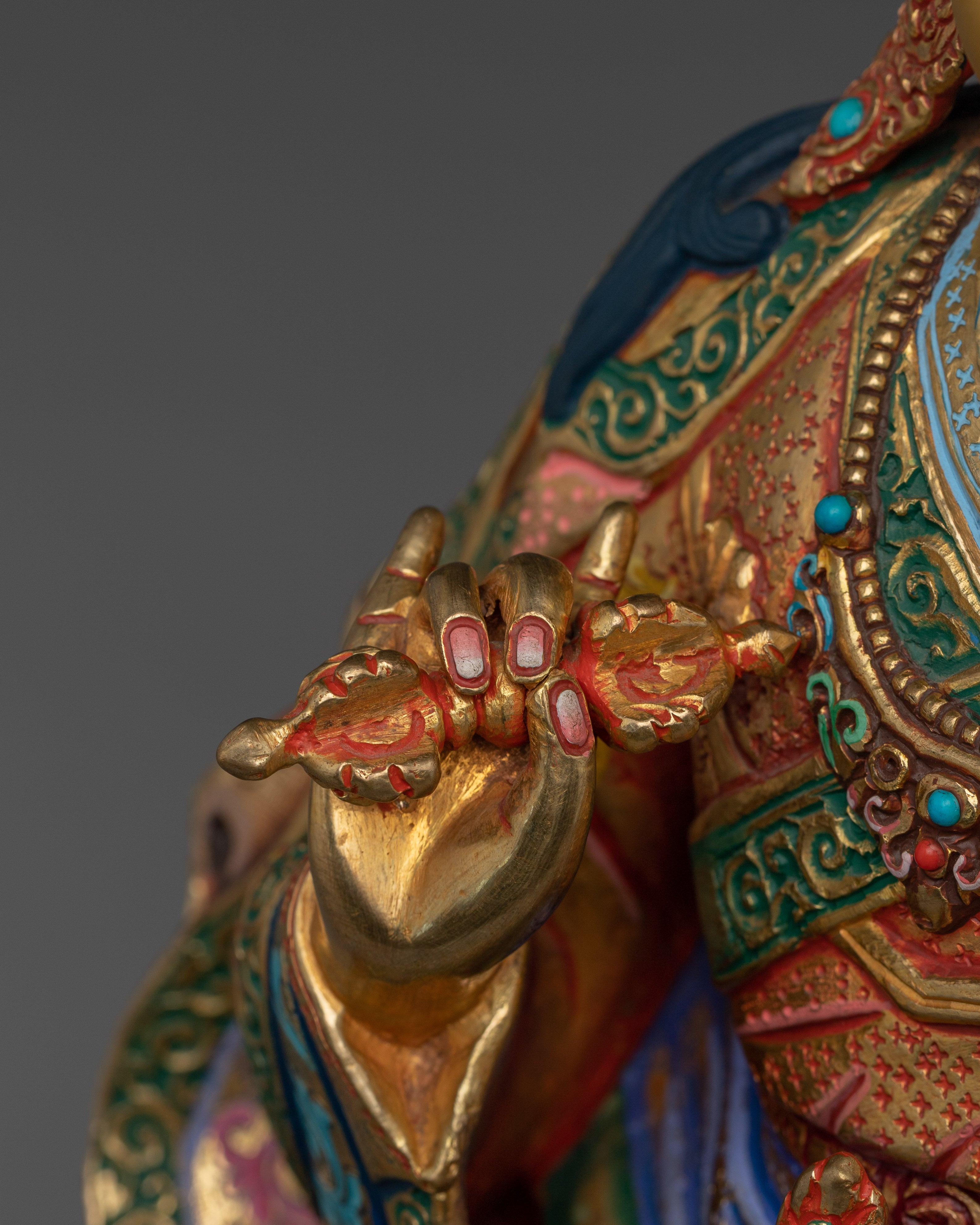 Colorful Guru Tsyoke Dorje Statue | Peaceful Padmasambhava Manifestation
