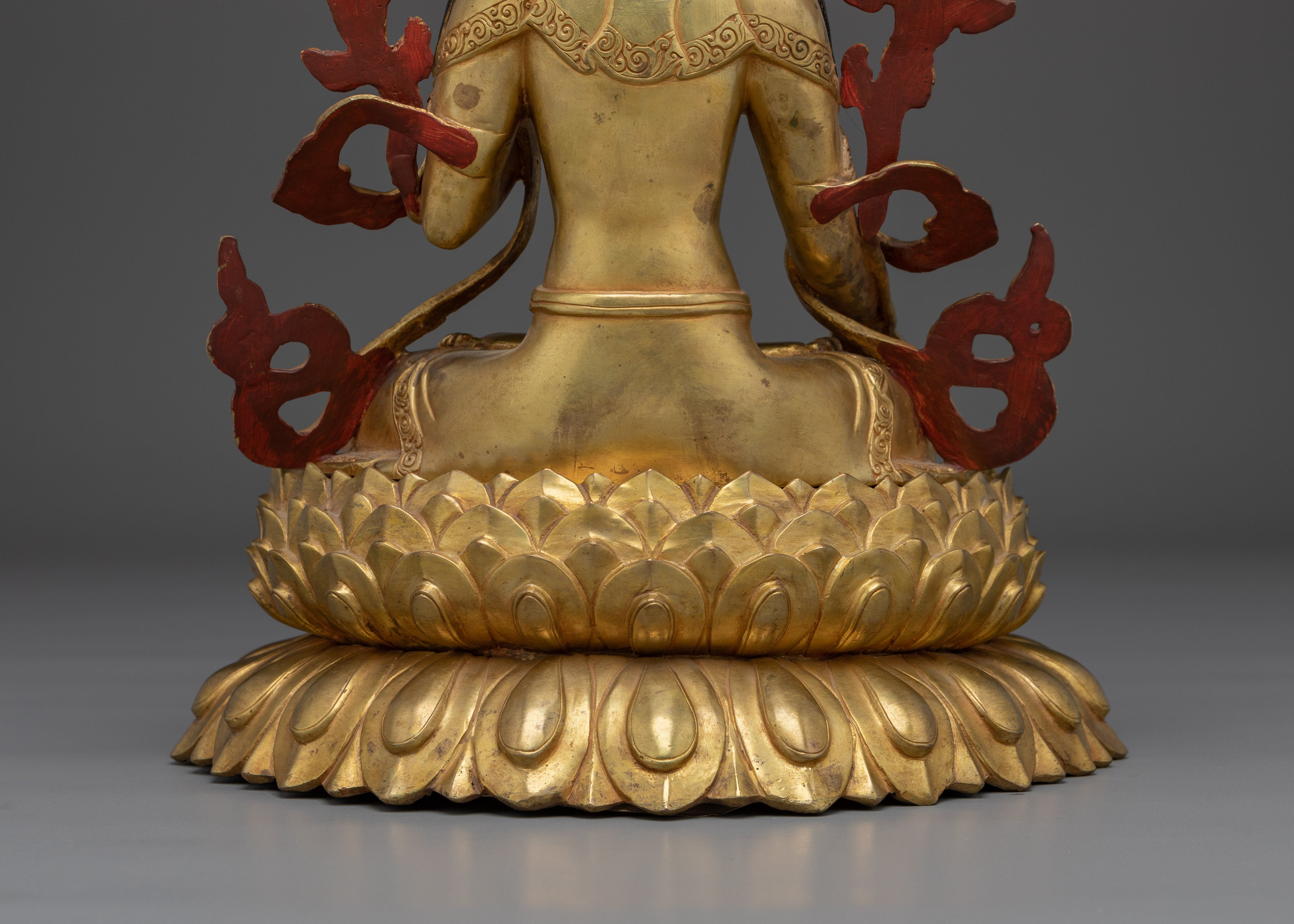 Handmade Golden White Tara Statue in Copper | Symbol of Compassion and Longevity