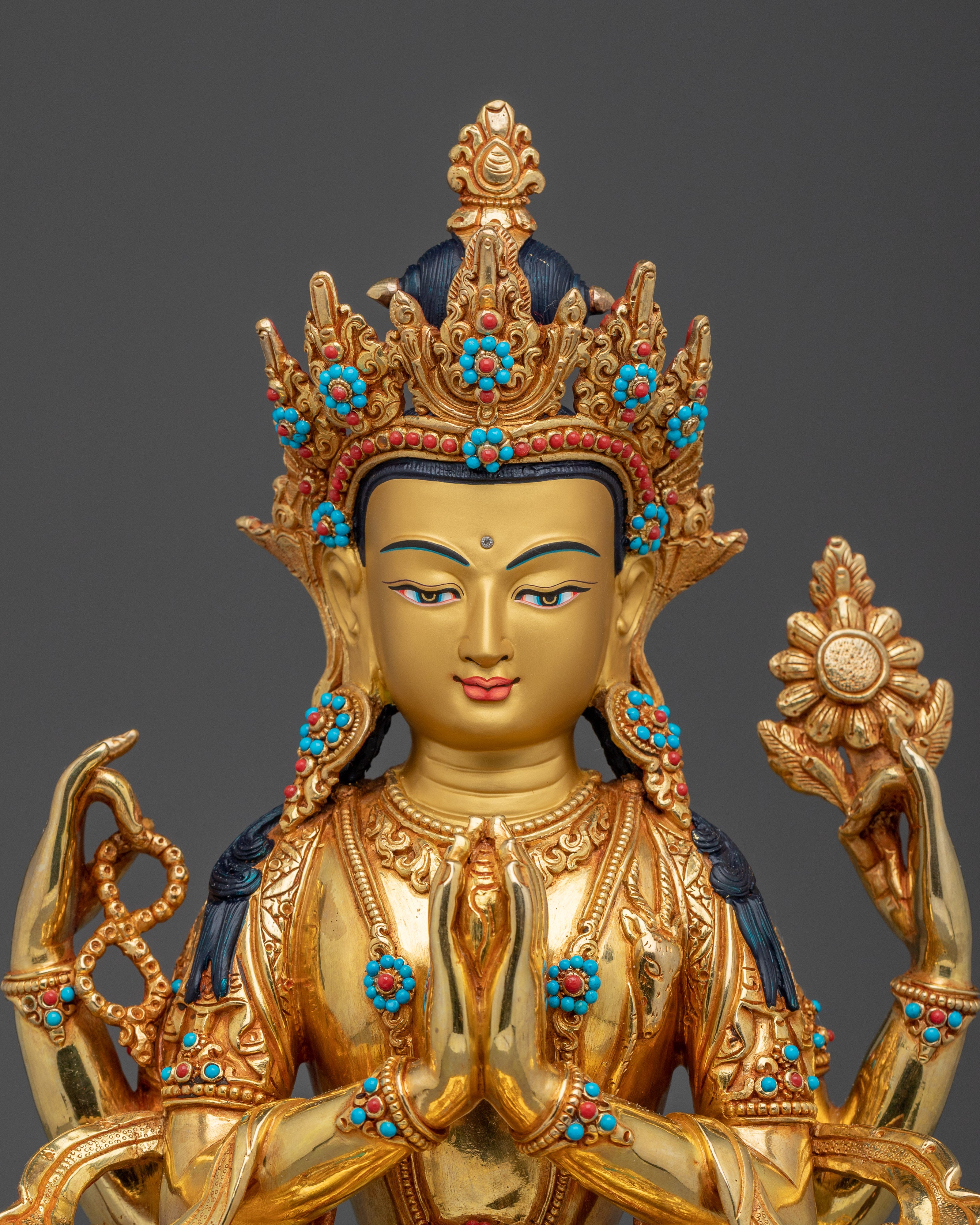 Golden Chenrezig Artwork | Avalokiteshvara - Bodhisattva of compassion