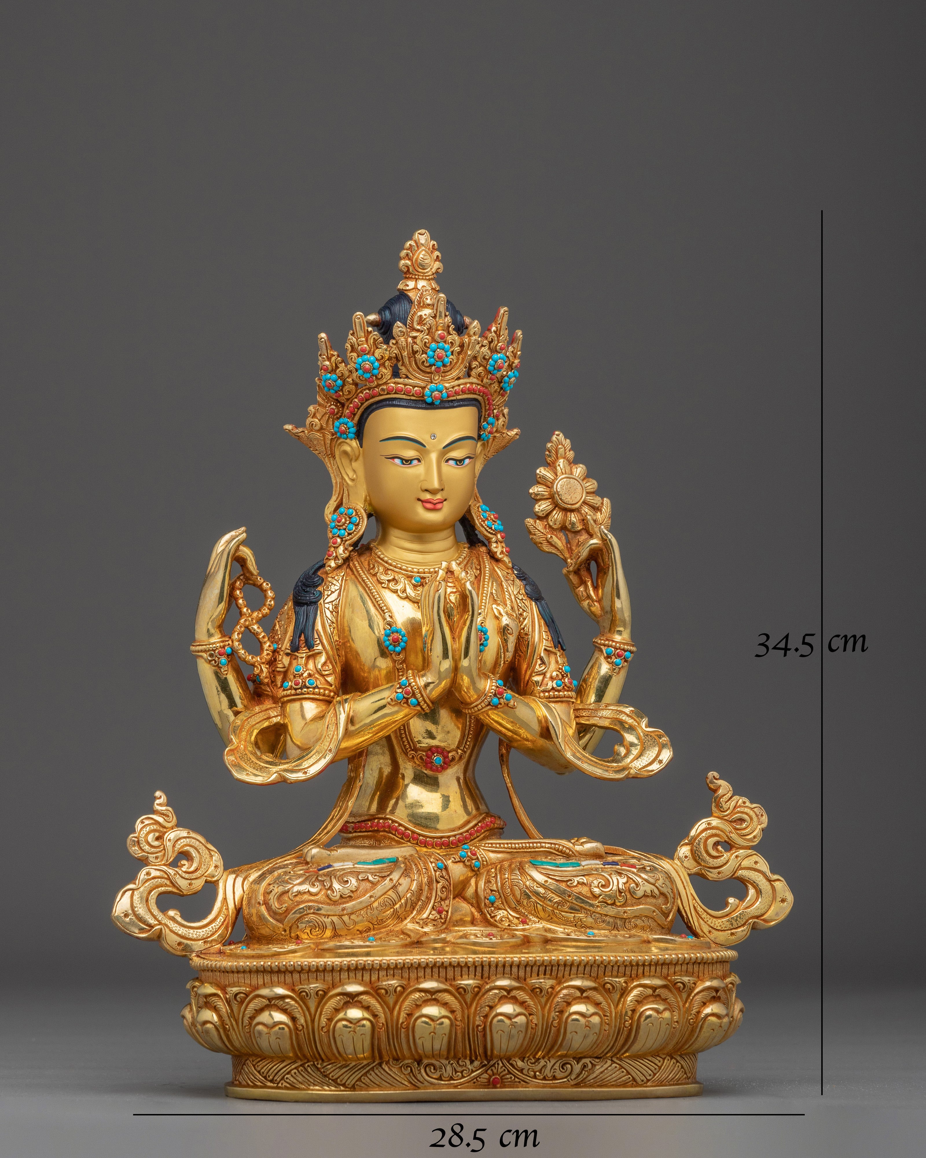 Golden Chenrezig Artwork | Avalokiteshvara