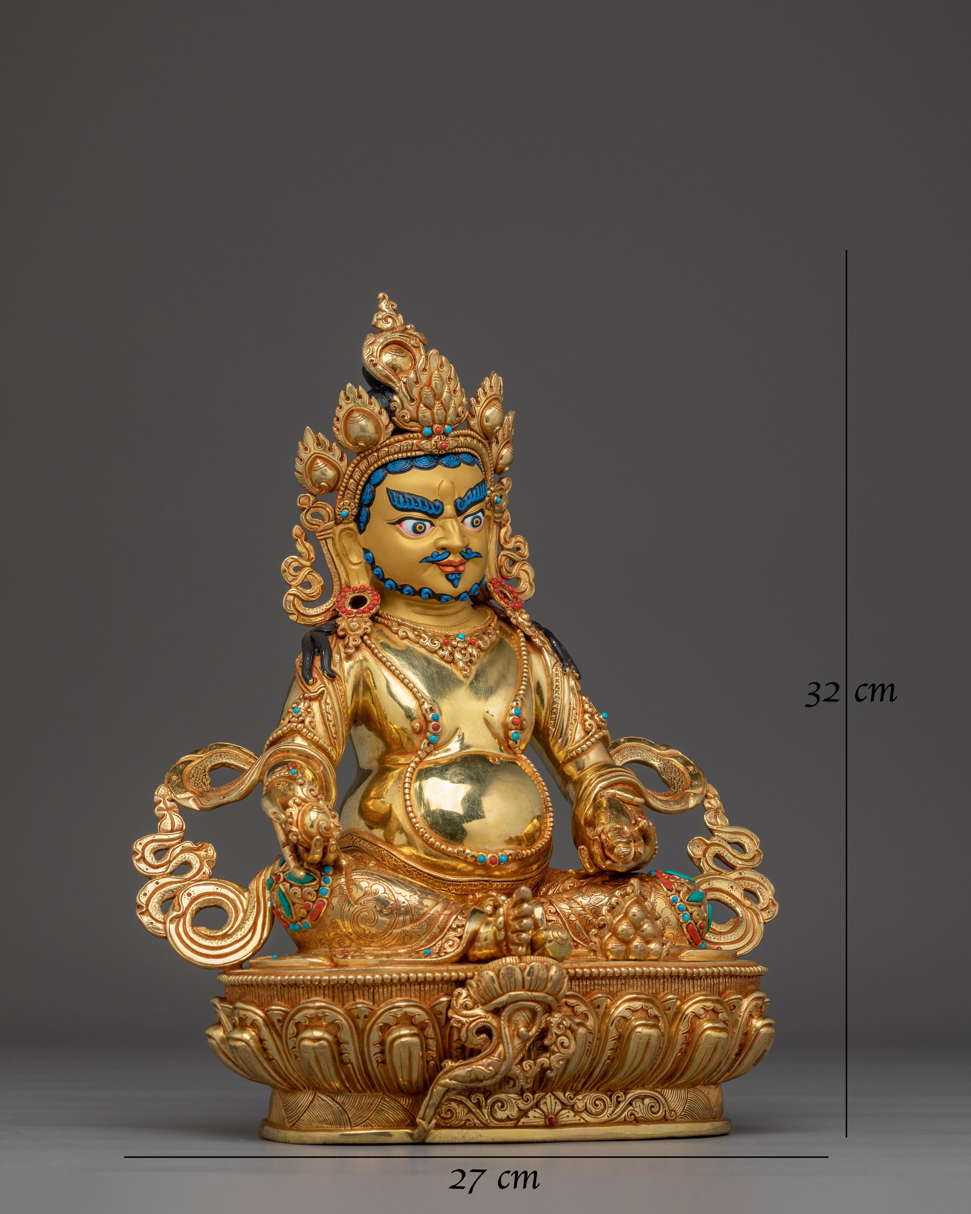 Handmade Dzambhala statue with a Copper Body