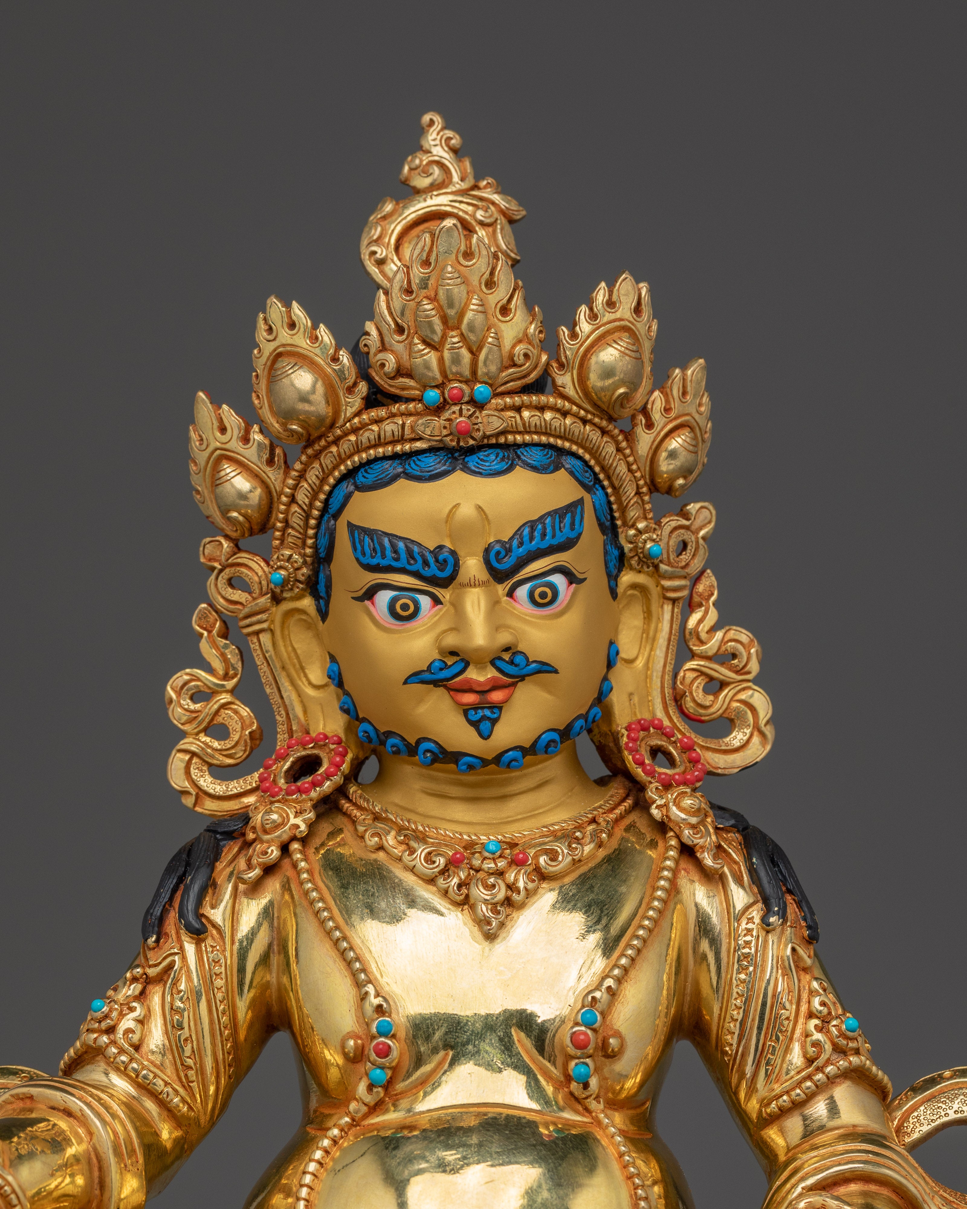 Handmade Dzambhala statue with a Copper Body | Symbol of Wealth and Prosperity