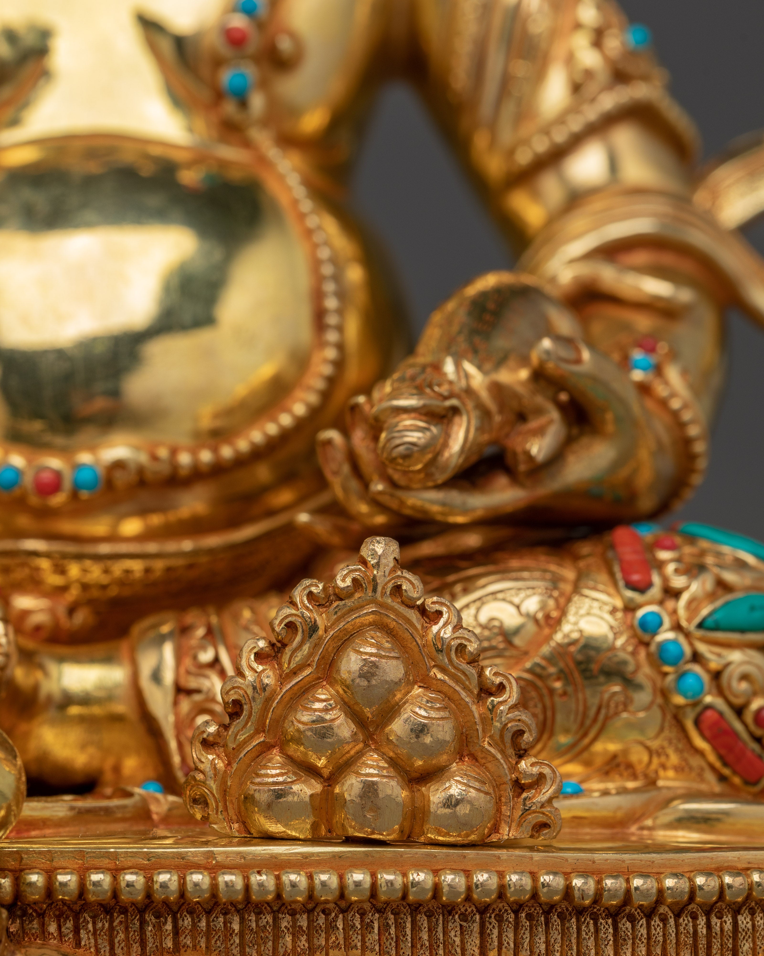 Handmade Dzambhala statue with a Copper Body | Symbol of Wealth and Prosperity