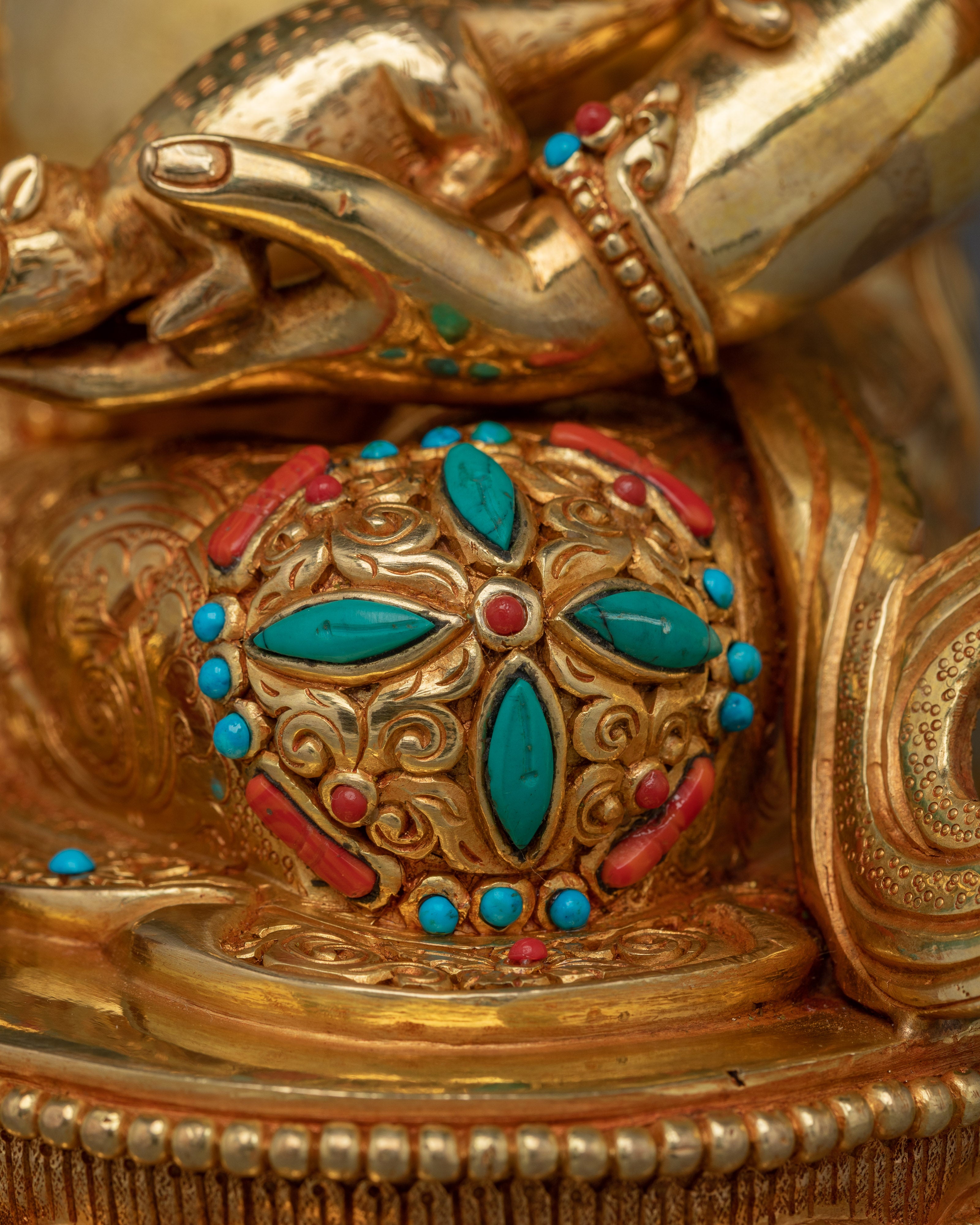 Handmade Dzambhala statue with a Copper Body | Symbol of Wealth and Prosperity