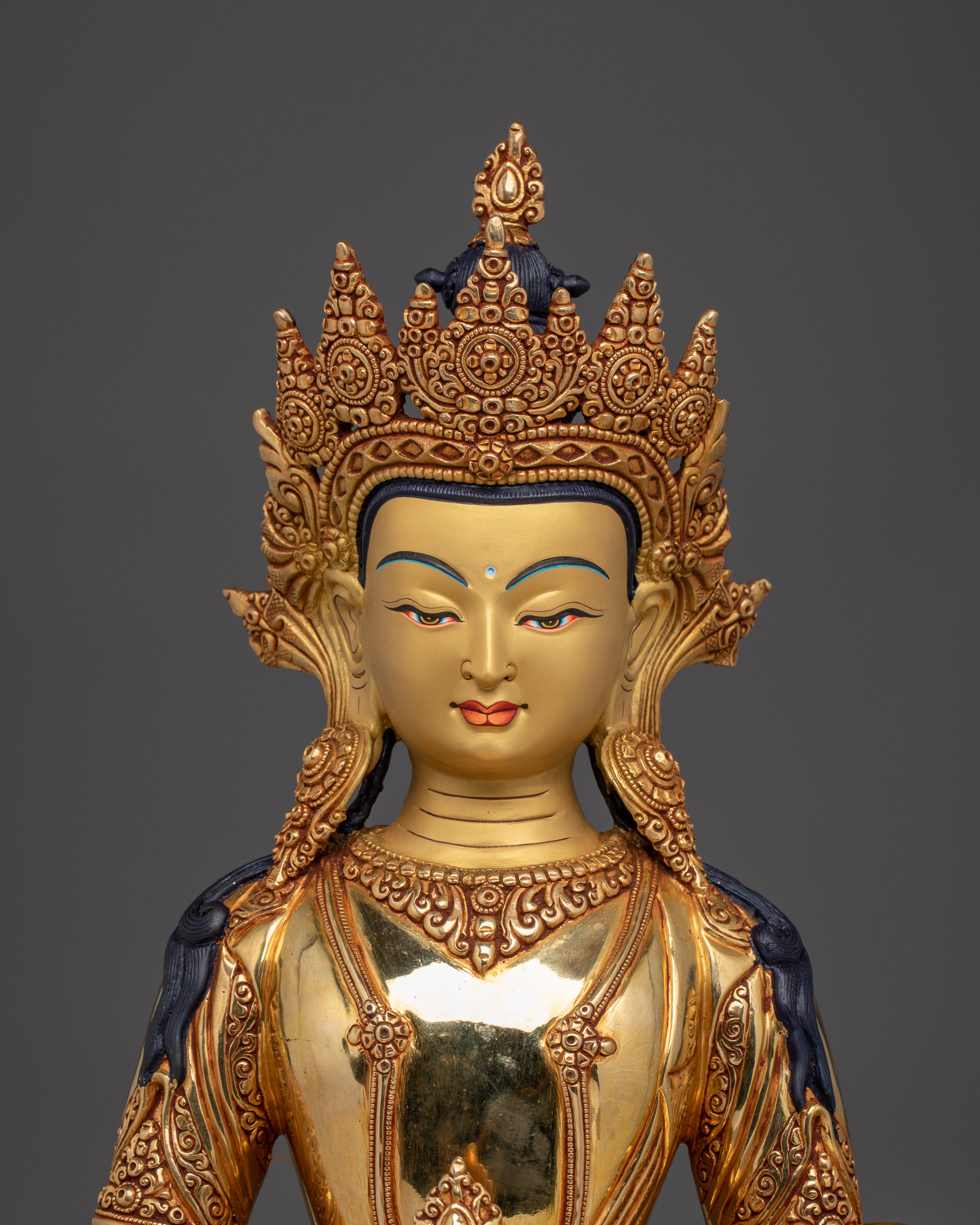 Amitayus Buddha Decor Artwork | Tibetan Healing Sculpture