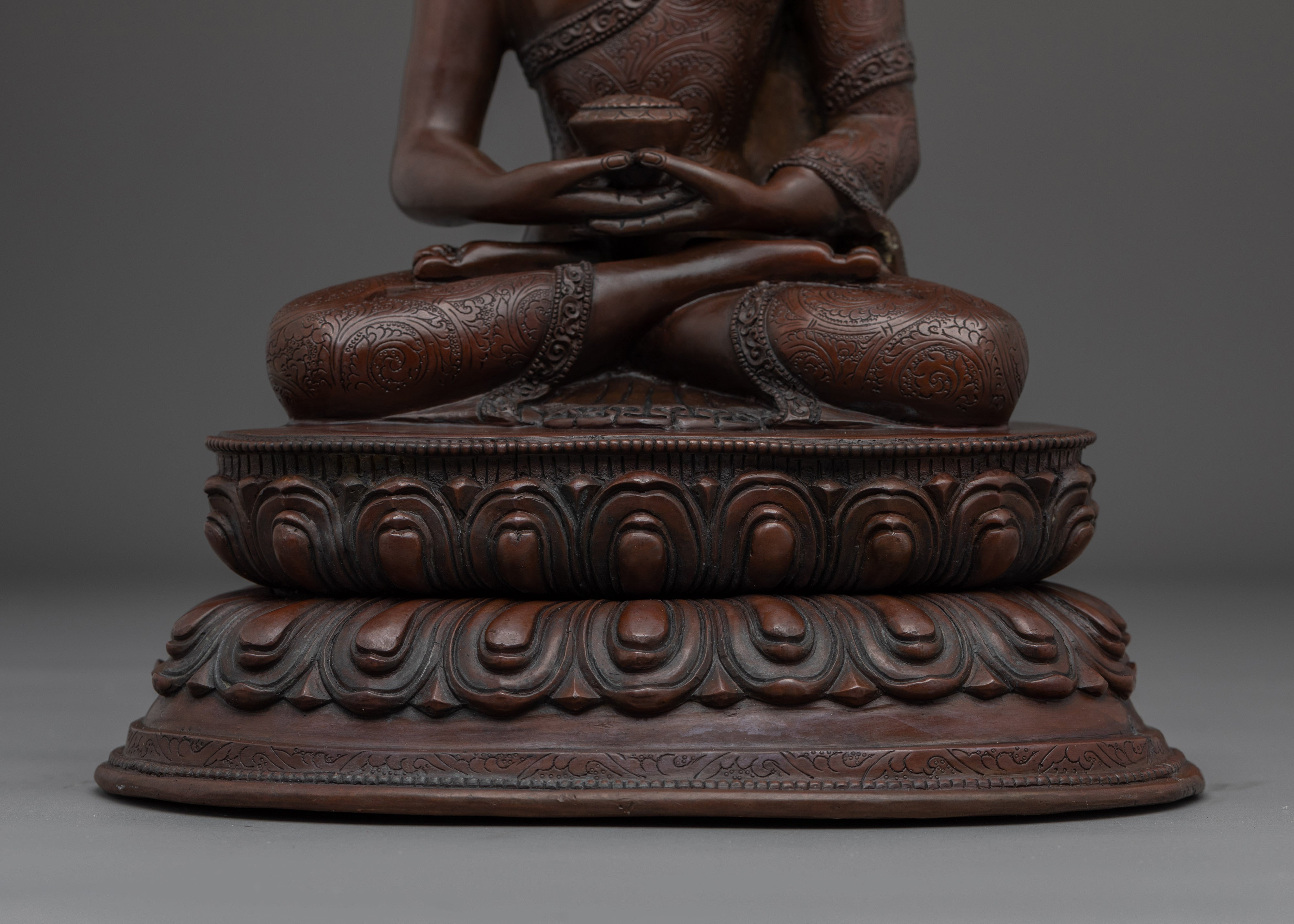 Sukhavati Ruler Oxidized Amitabha Buddha Figurine | Altar Decor for Meditation