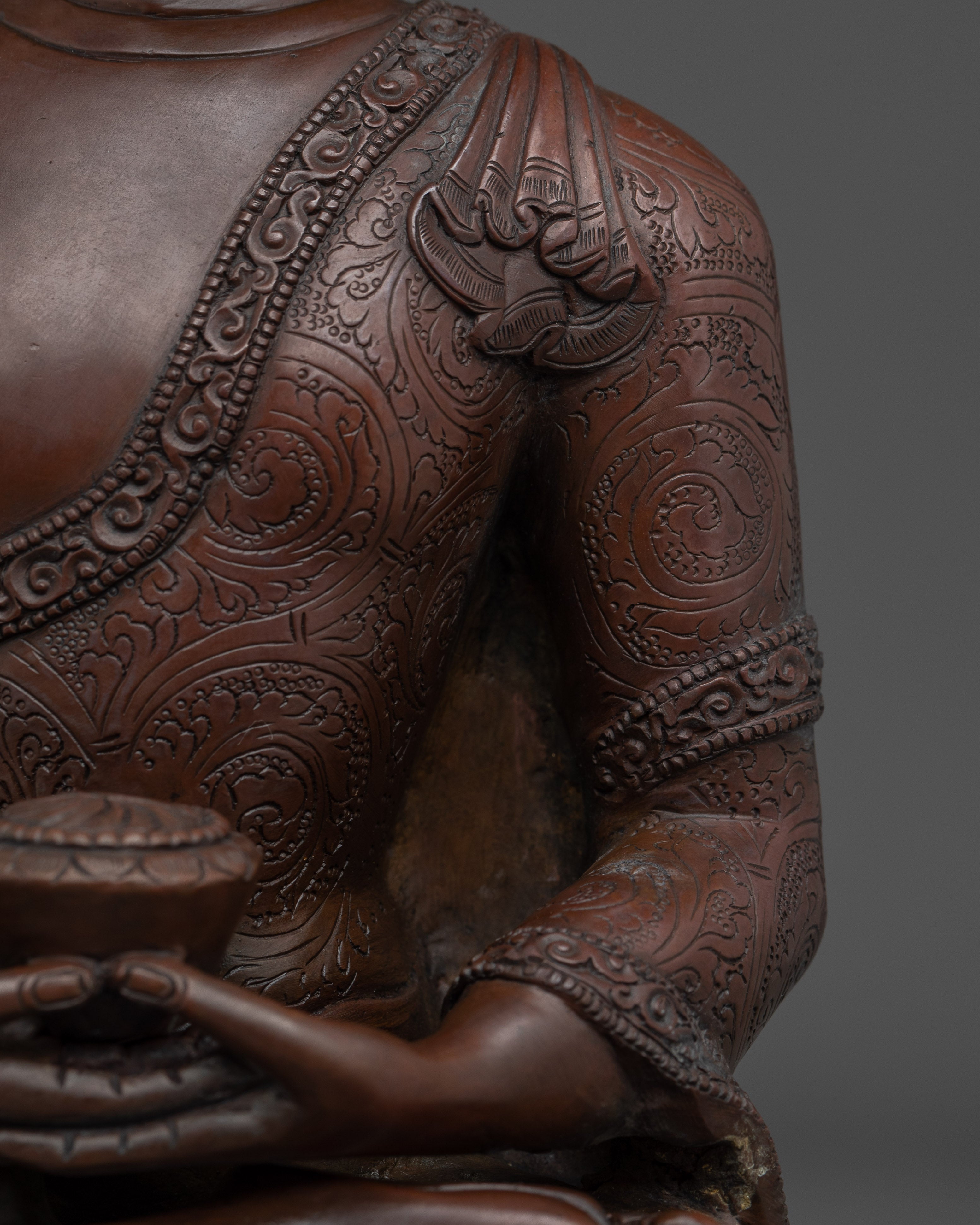 Sukhavati Ruler Oxidized Amitabha Buddha Figurine | Altar Decor for Meditation