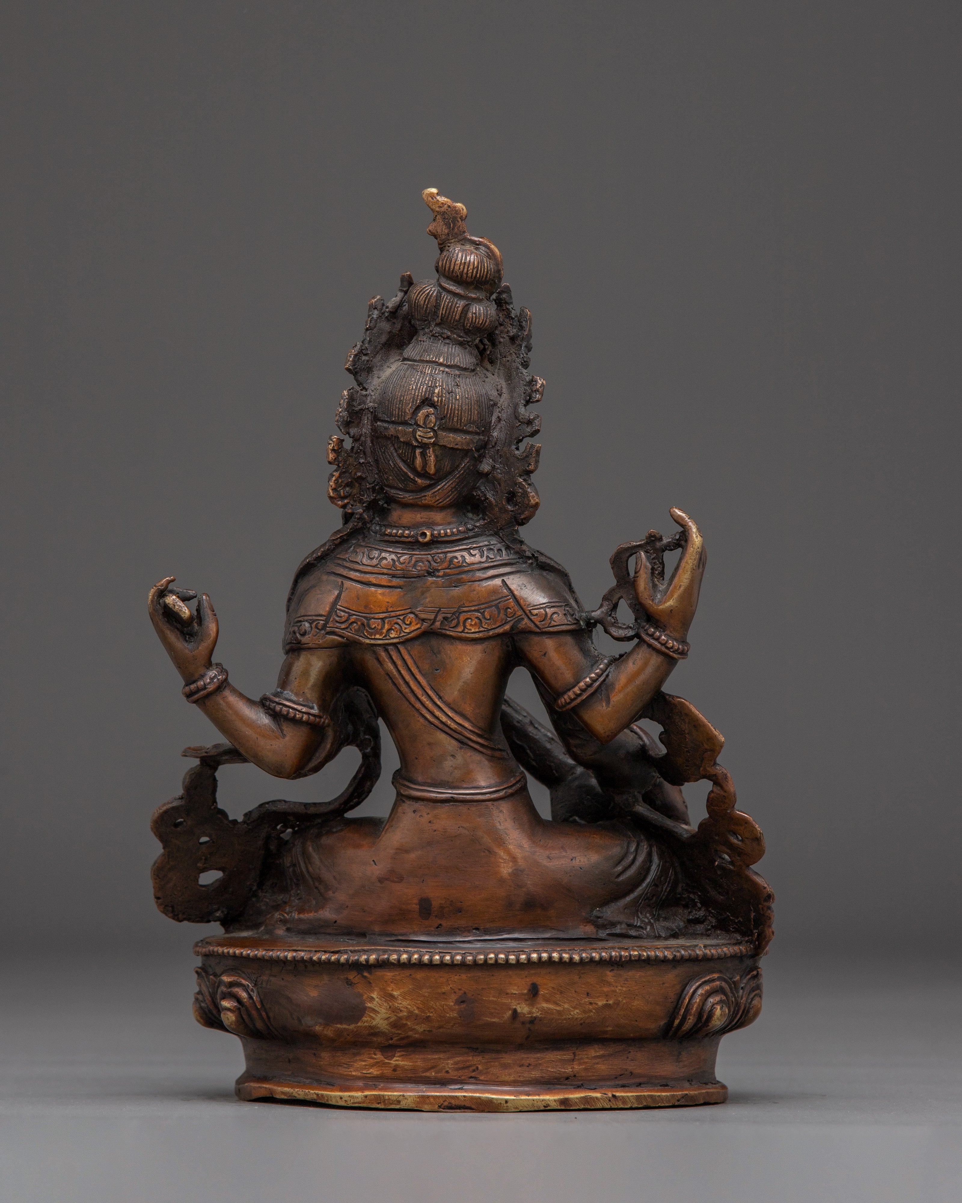Oxidized Copper Saraswati with Veena Statue | Symbol of Wisdom and Knowledge