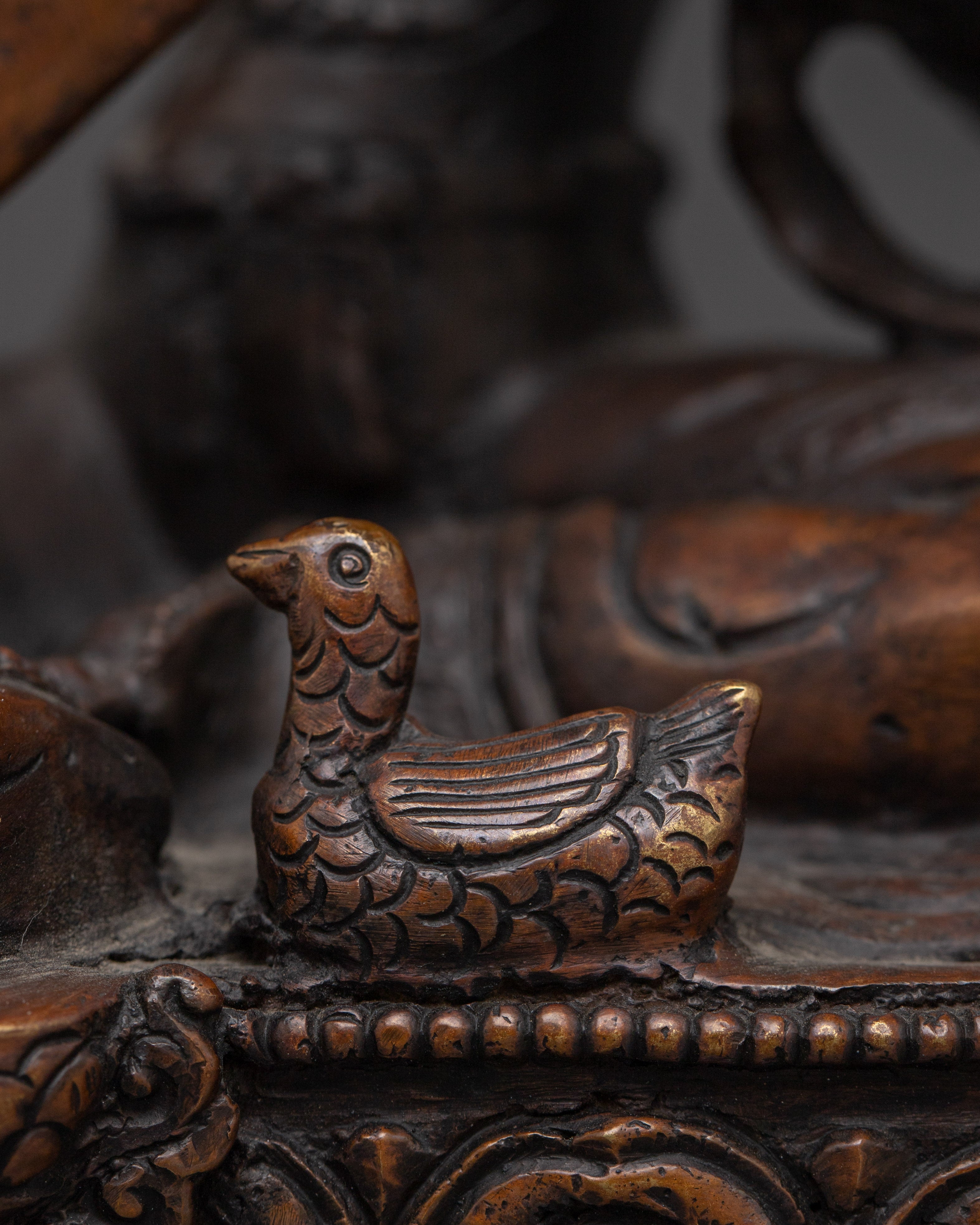 Oxidized Copper Saraswati with Veena Statue | Symbol of Wisdom and Knowledge