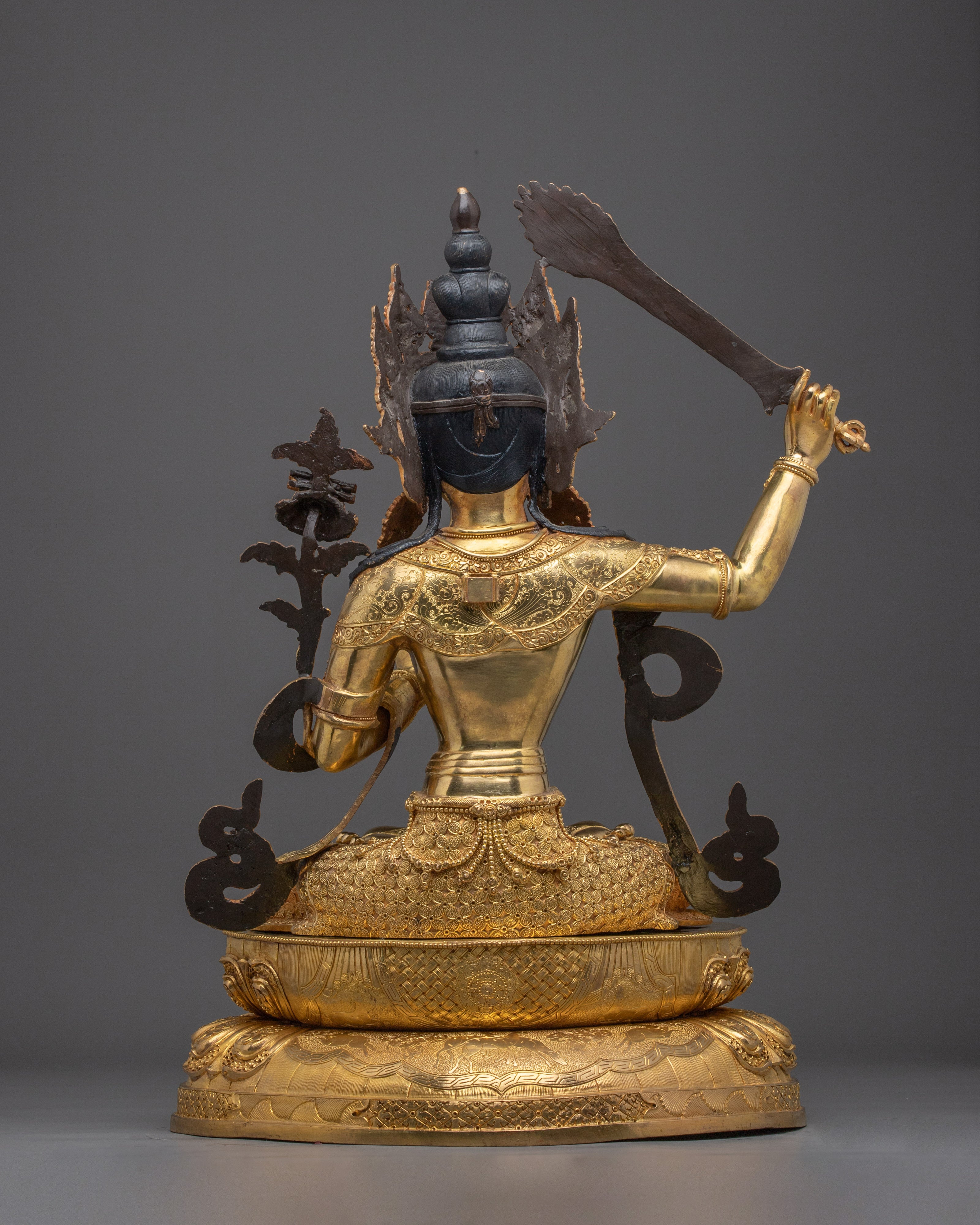 Tibetan Wisdom Bodhisattva Manjushri Figurine | Himalayan Buddhism Art