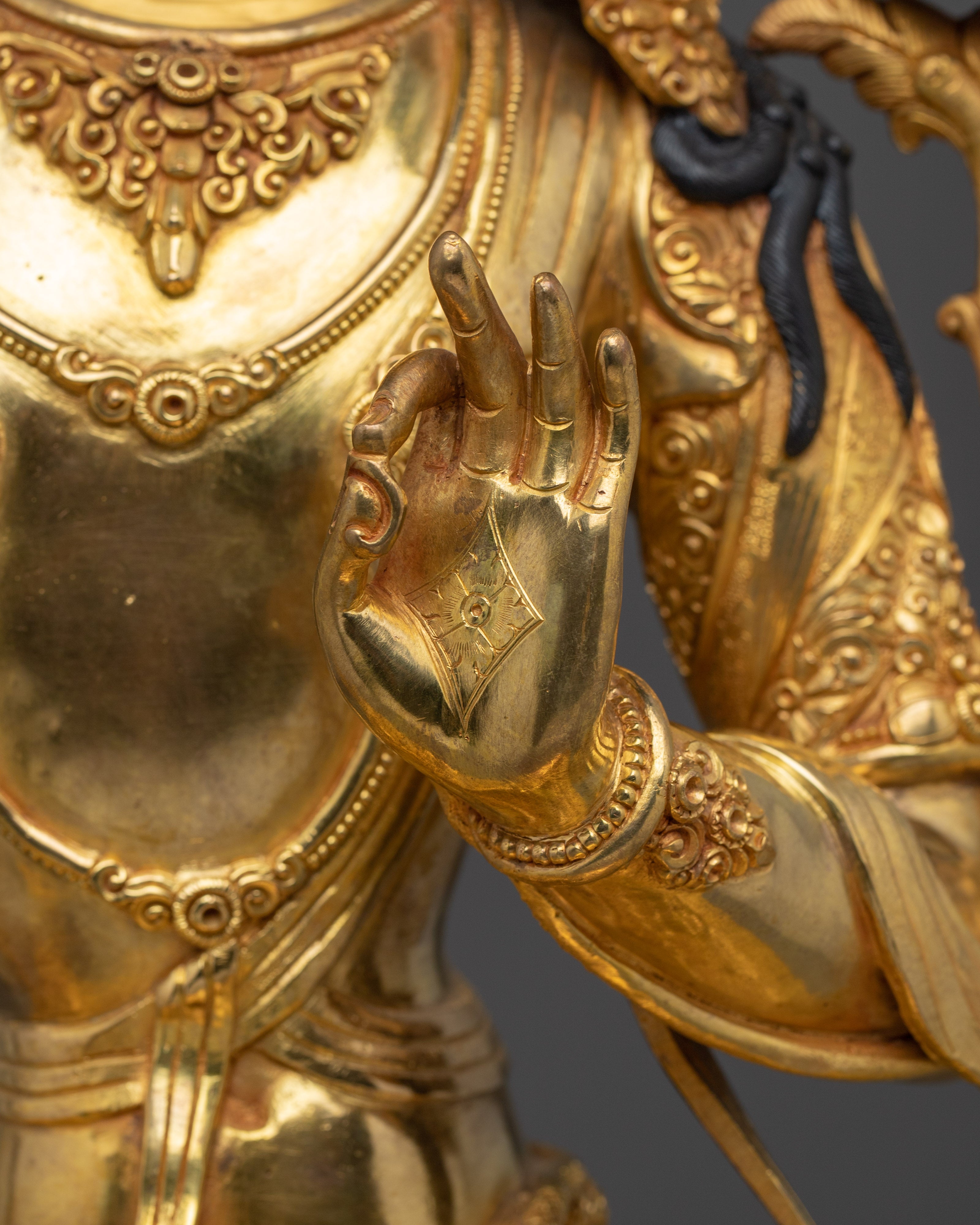 Tibetan Wisdom Bodhisattva Manjushri Figurine | Himalayan Buddhism Art