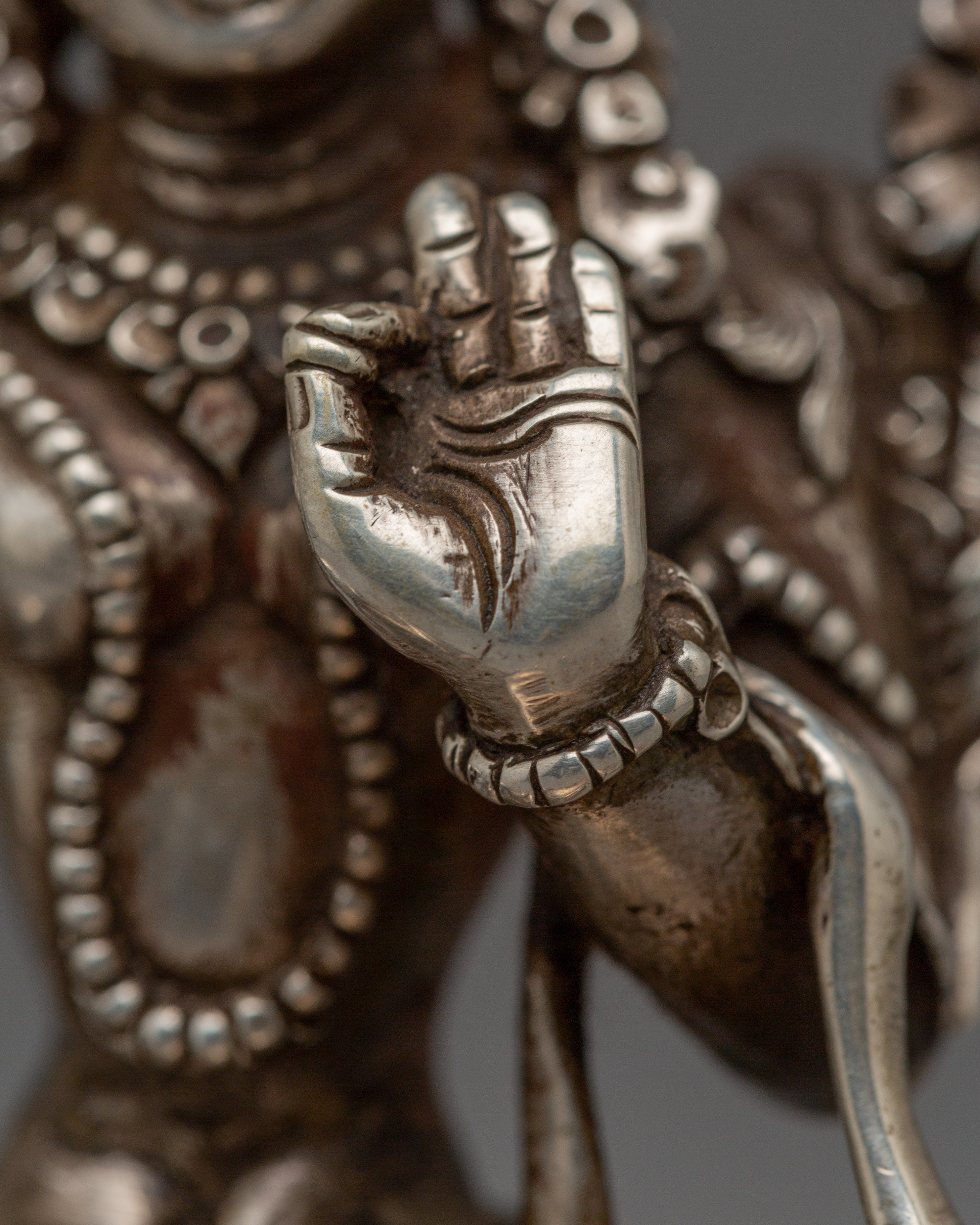 Handmade 92% Pure Silver Green Tara Statue | Mother of Liberation