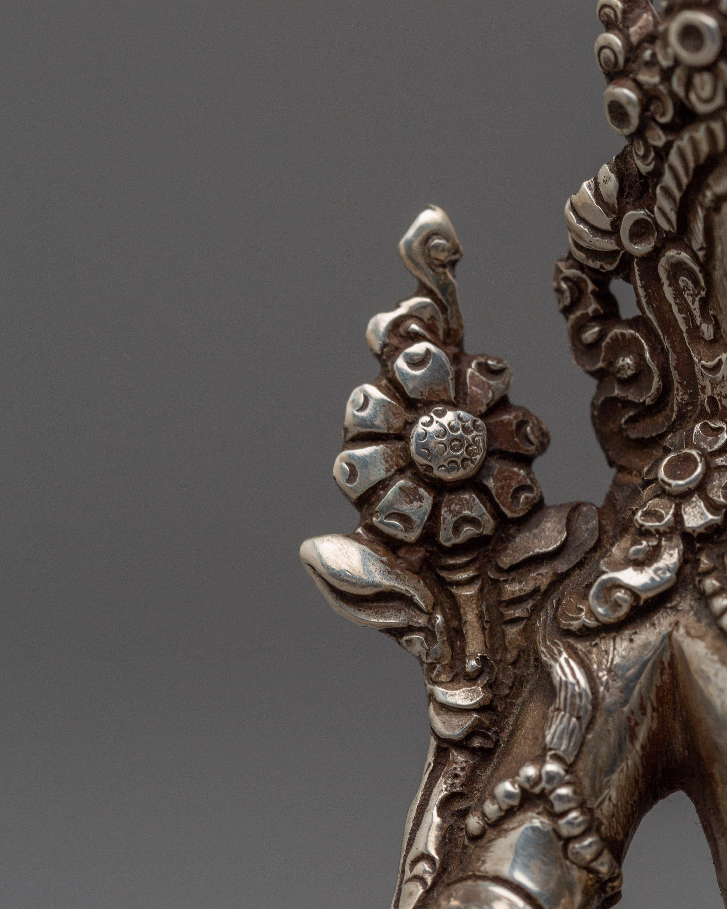 Handmade 92% Pure Silver Green Tara Statue | Mother of Liberation