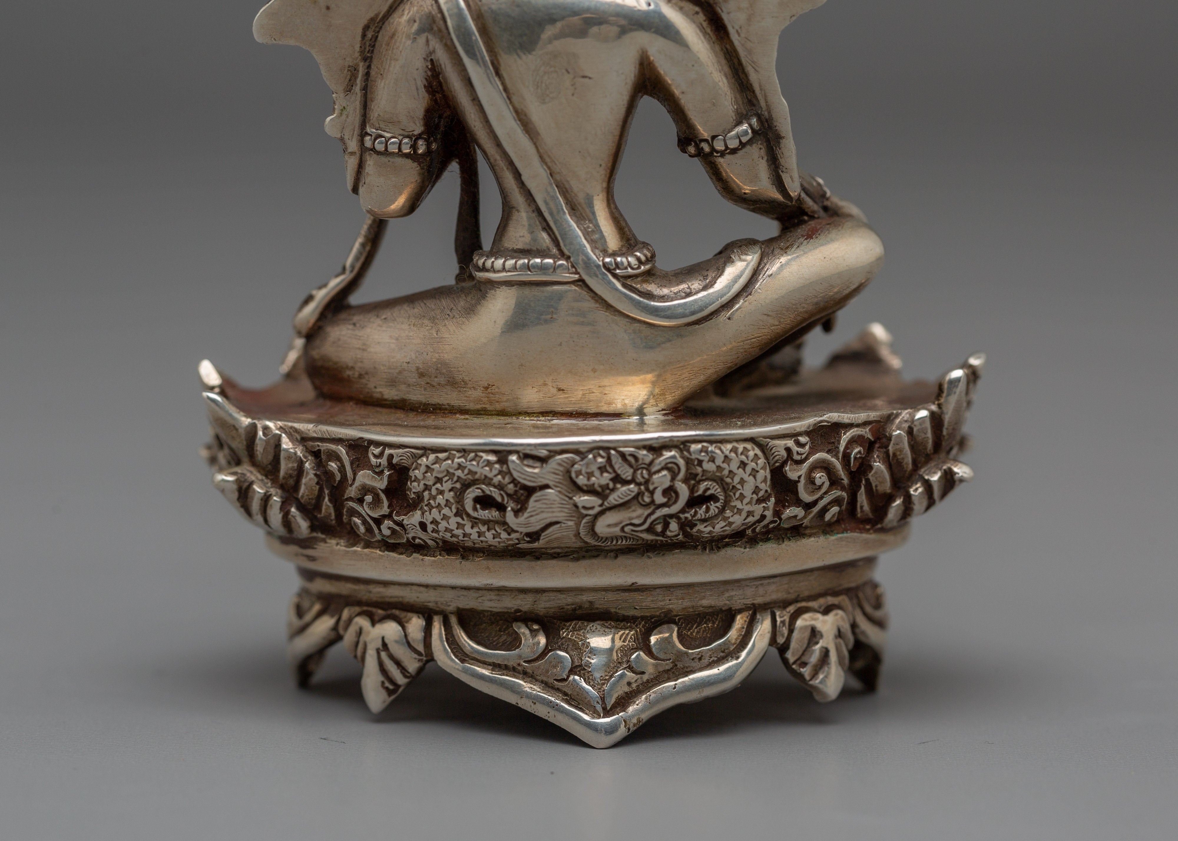 Handmade 92% Pure Silver Green Tara Statue | Mother of Liberation