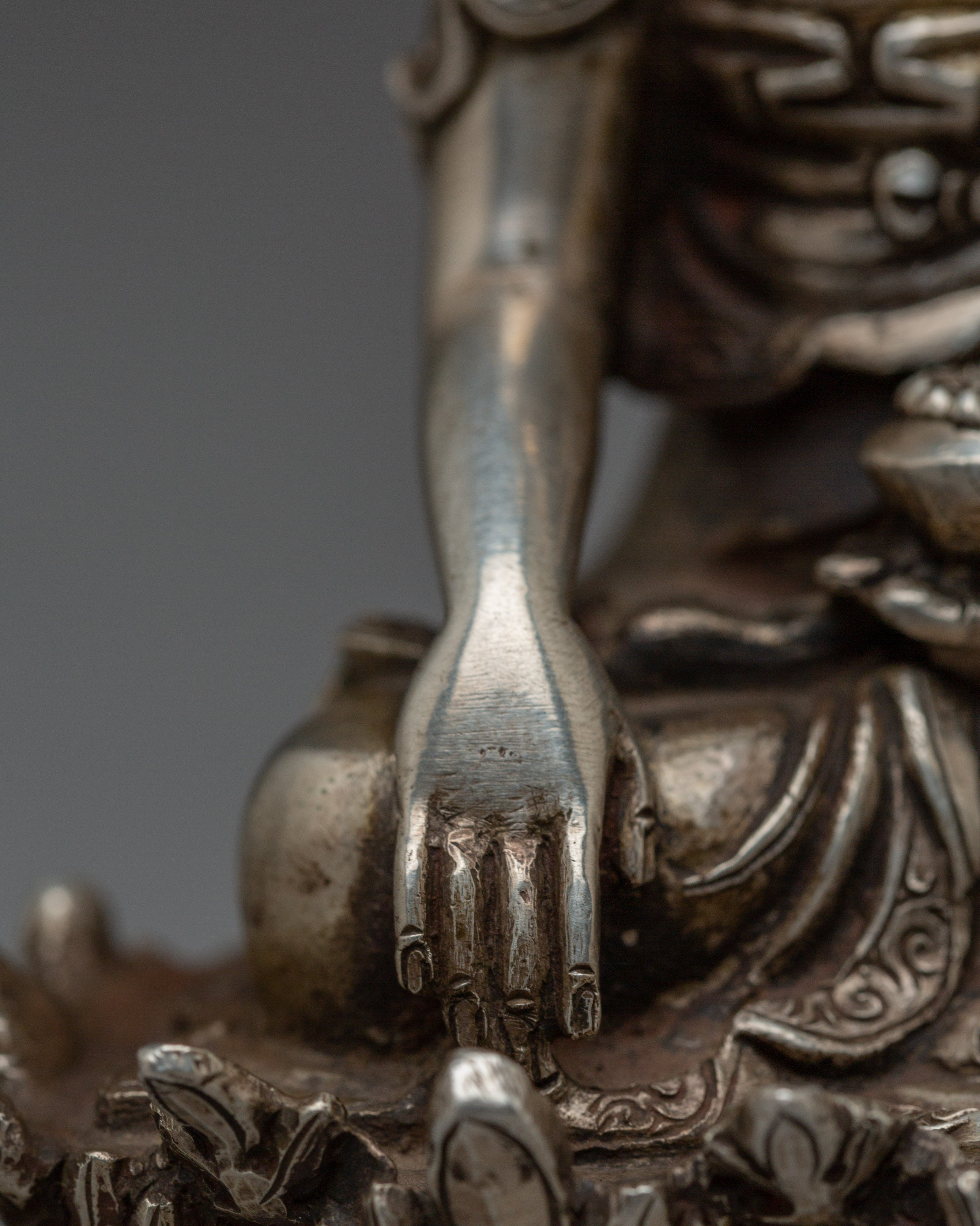 Silver Gautama Buddha Statue | Dharma Teacher Shakyamuni Buddha