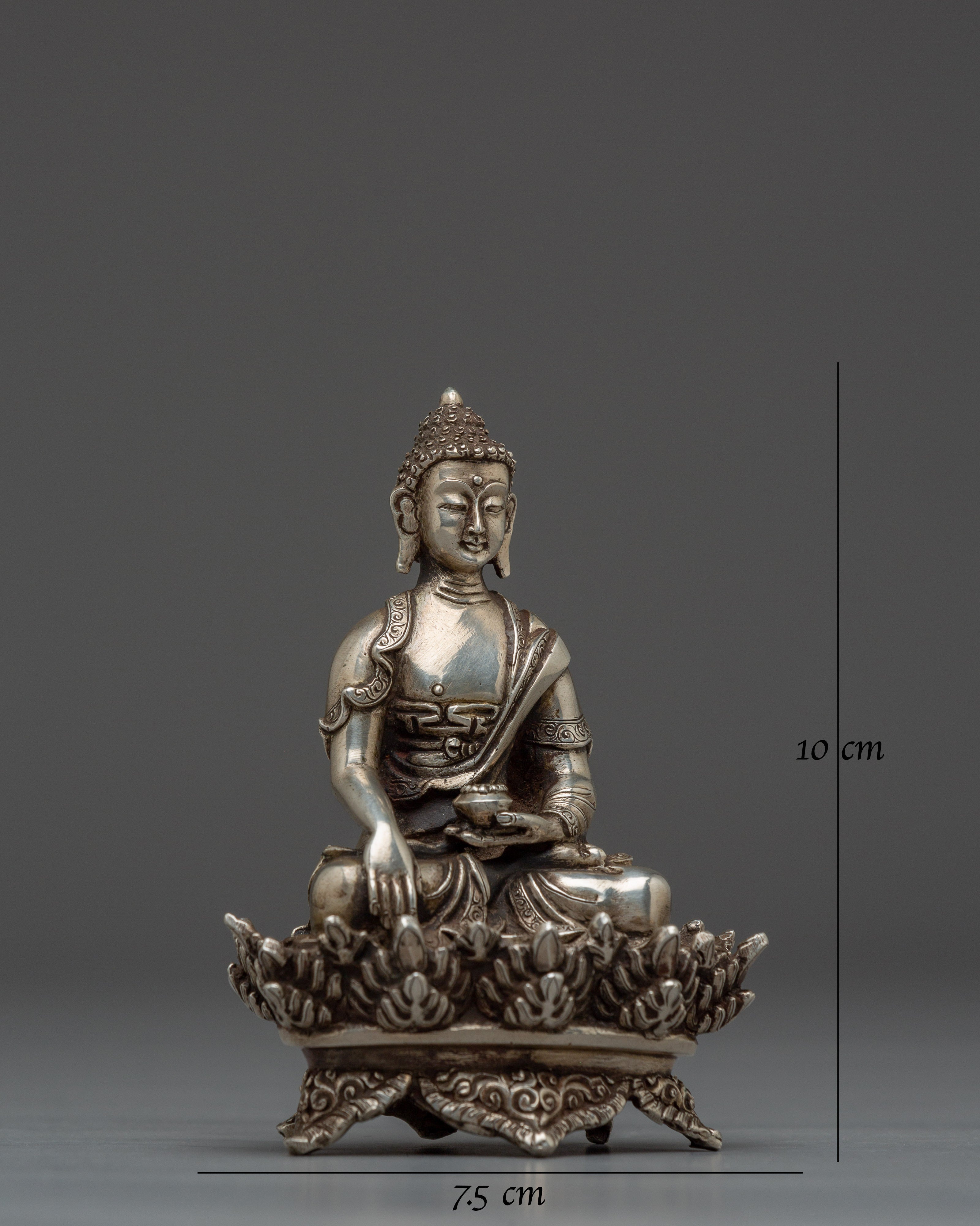 Silver Gautama Buddha Statue
