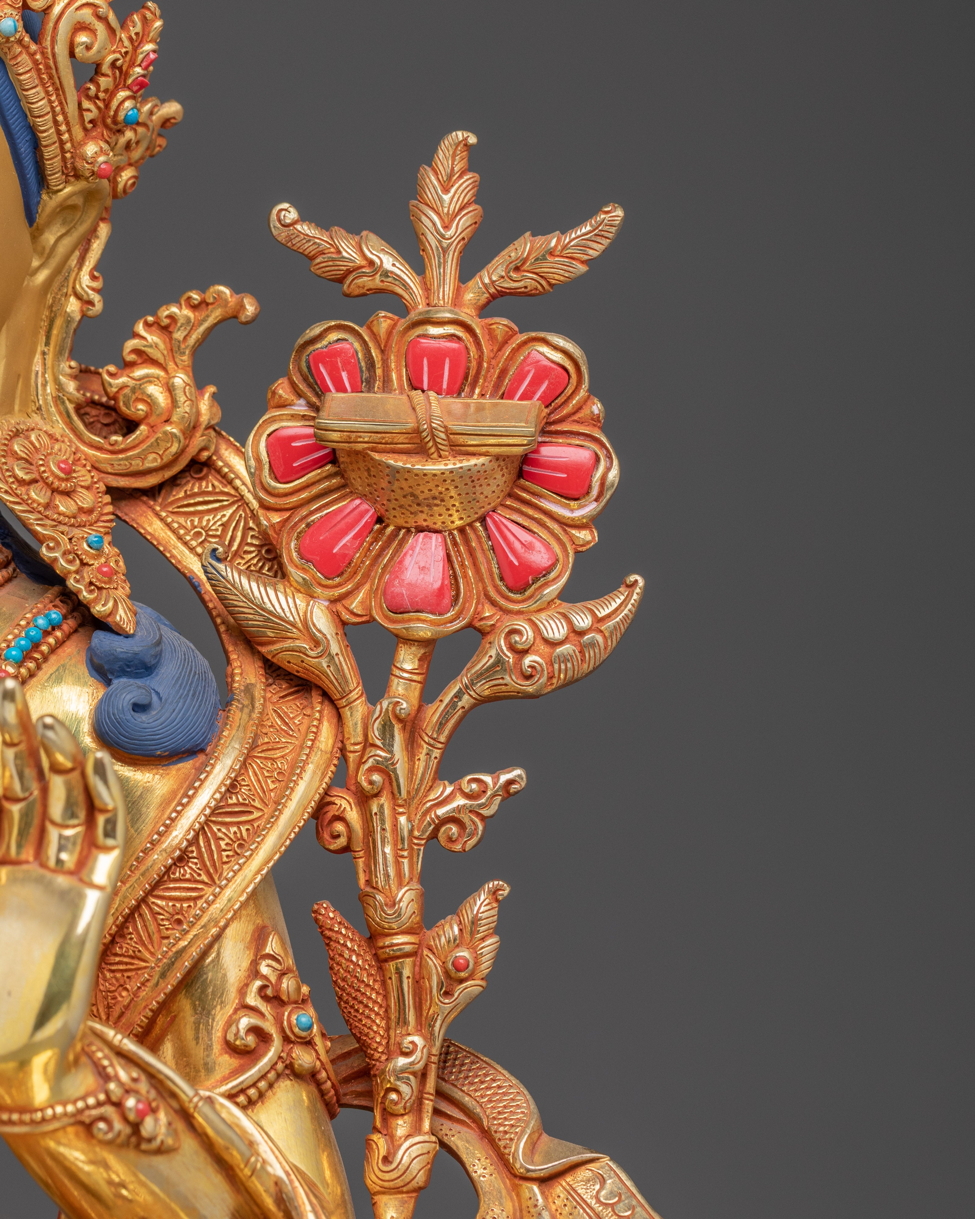 Golden Radiant Manjushri Statue | Bodhisattva of Wisdom