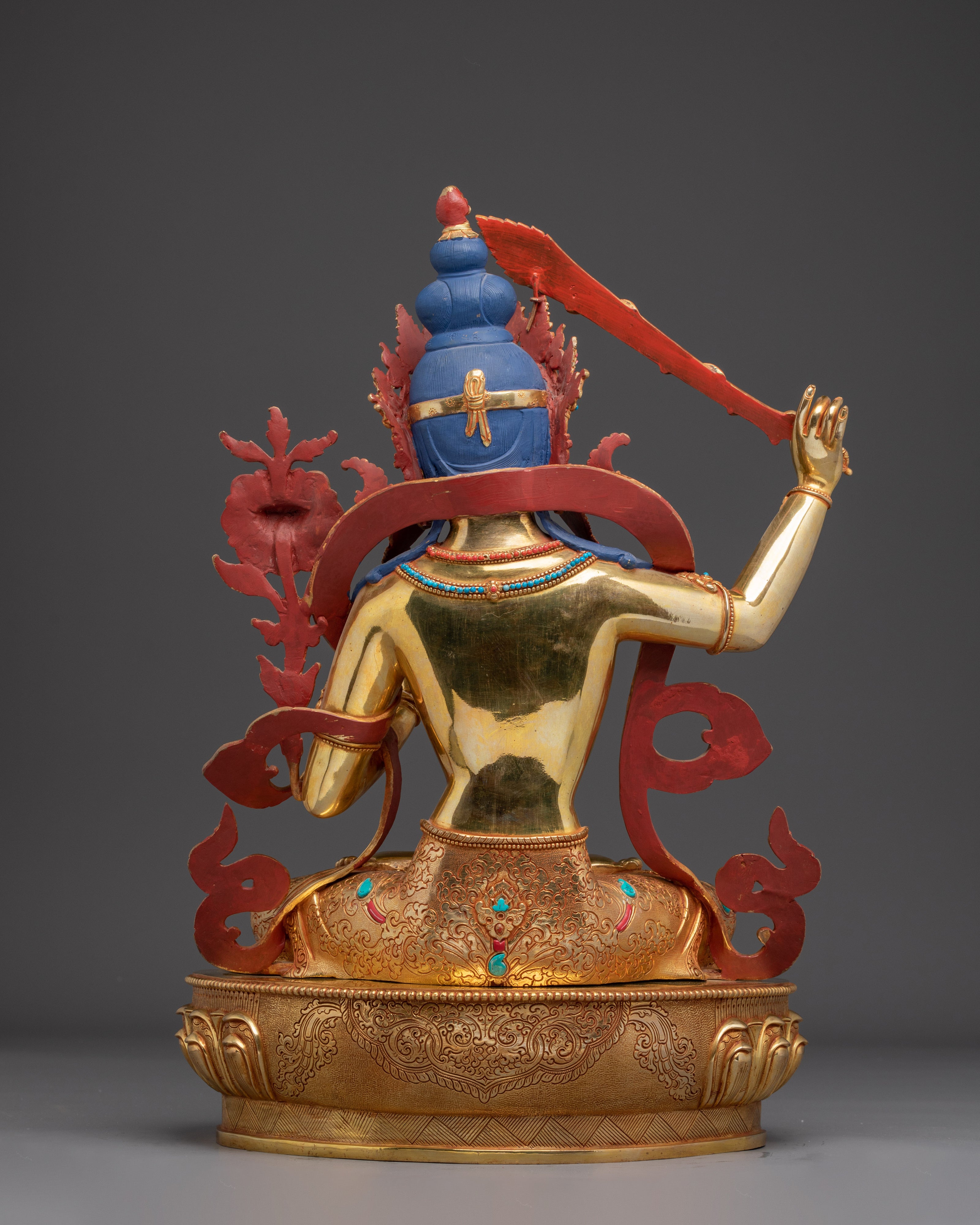 Golden Radiant Manjushri Statue | Bodhisattva of Wisdom