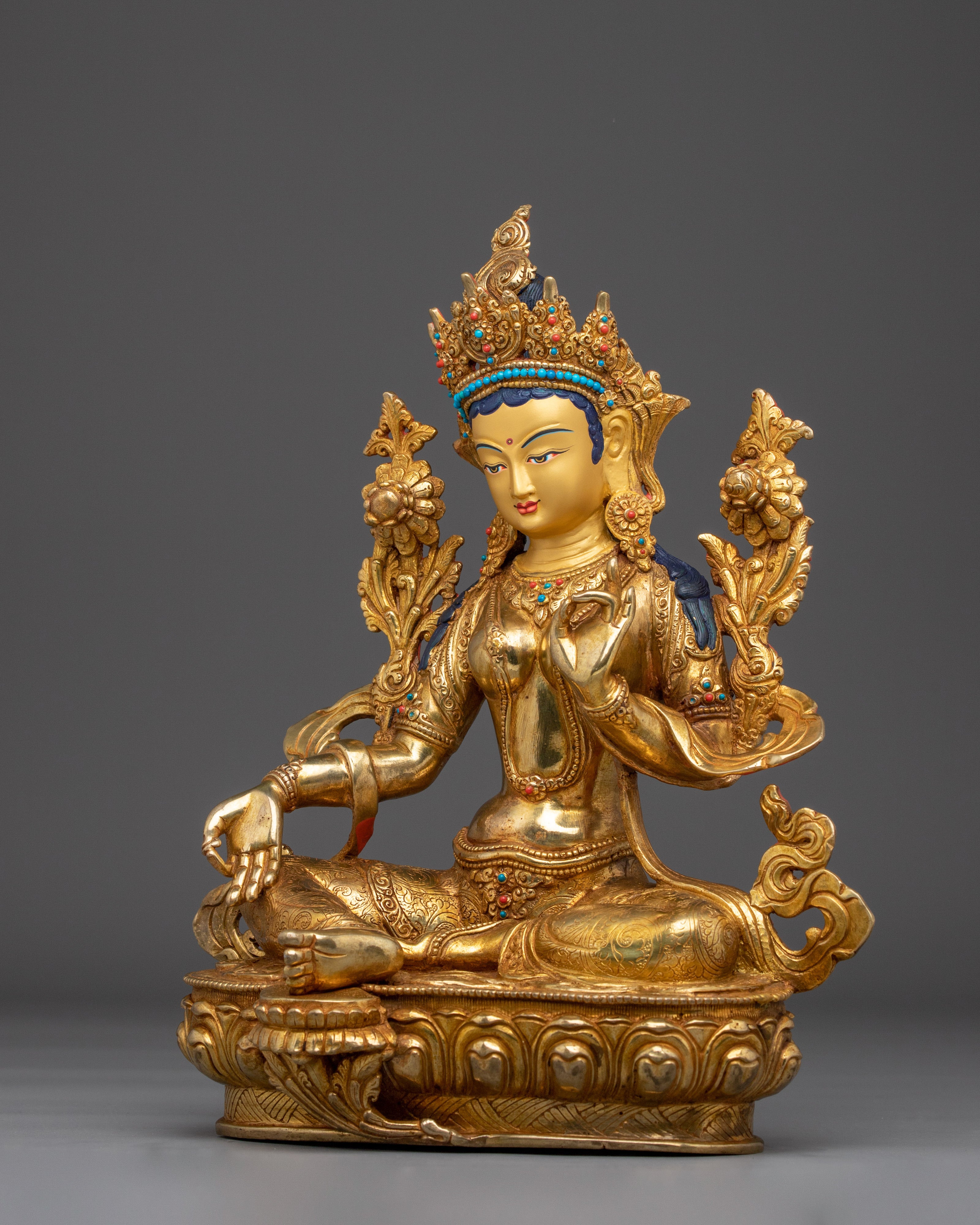 Sacred Feminine Green Tara Statue | Peaceful Deity