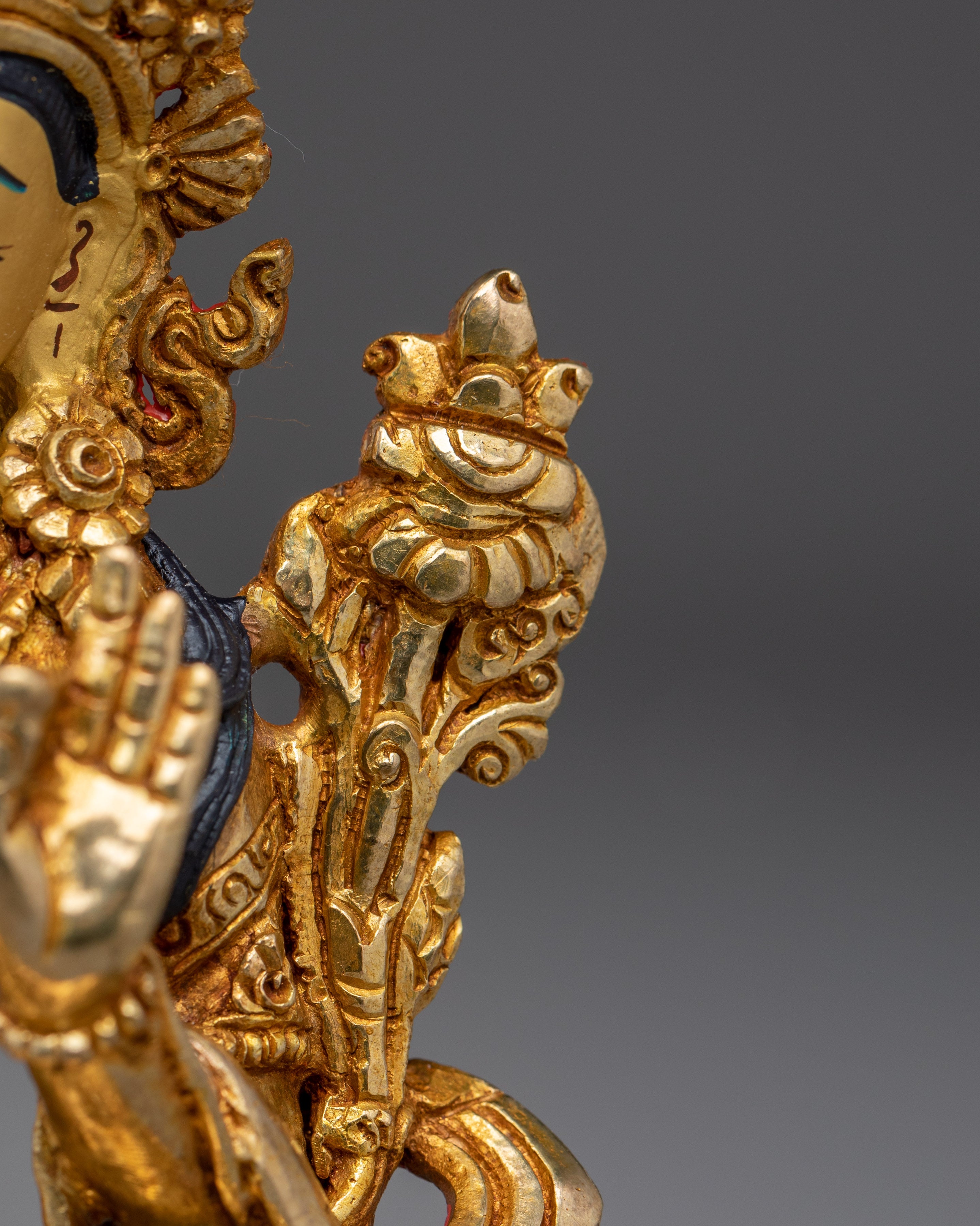 Wisdom Bodhisattva Golden Manjushri Statue | Handmade Himalayan Artwork