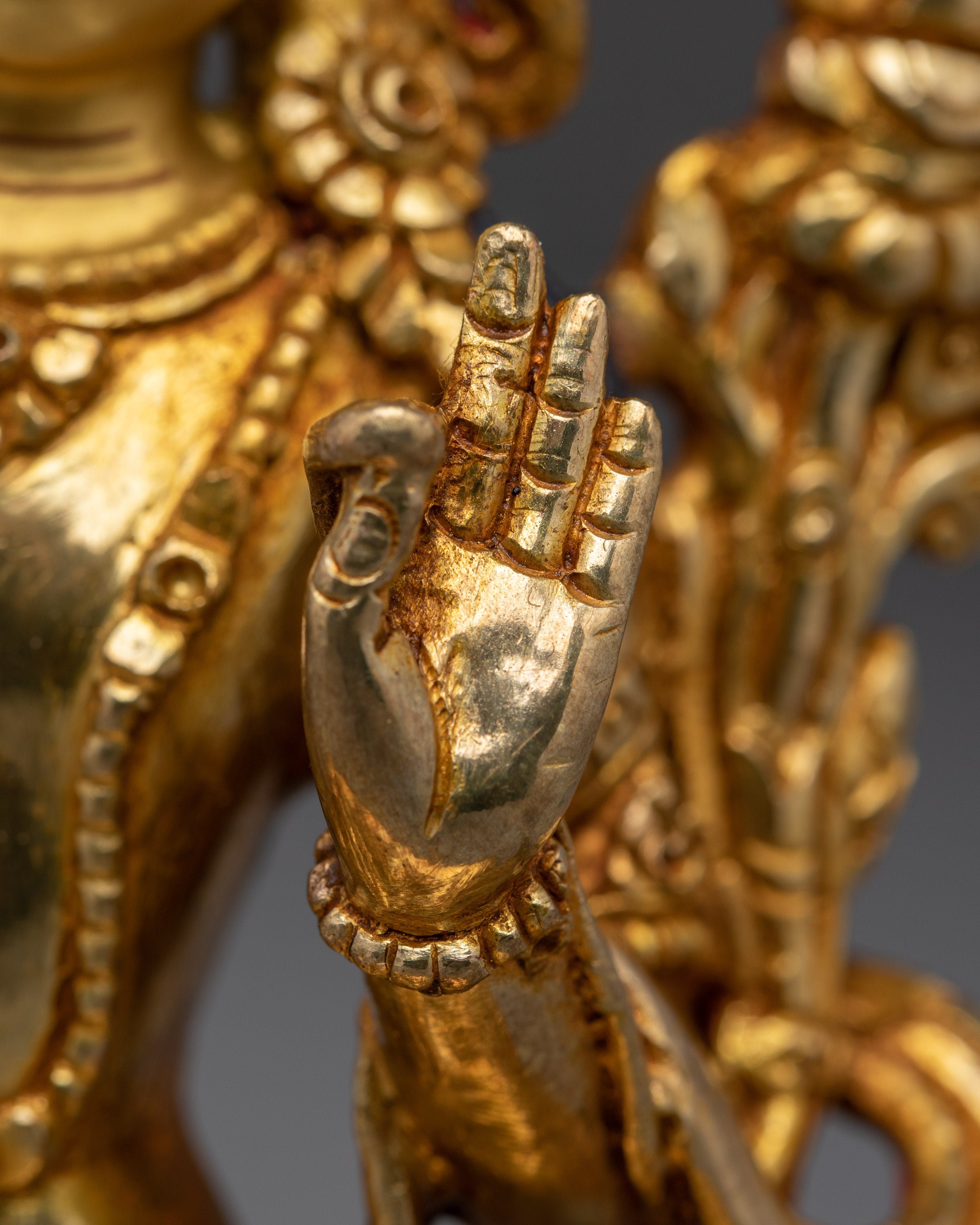Wisdom Bodhisattva Golden Manjushri Statue | Handmade Himalayan Artwork