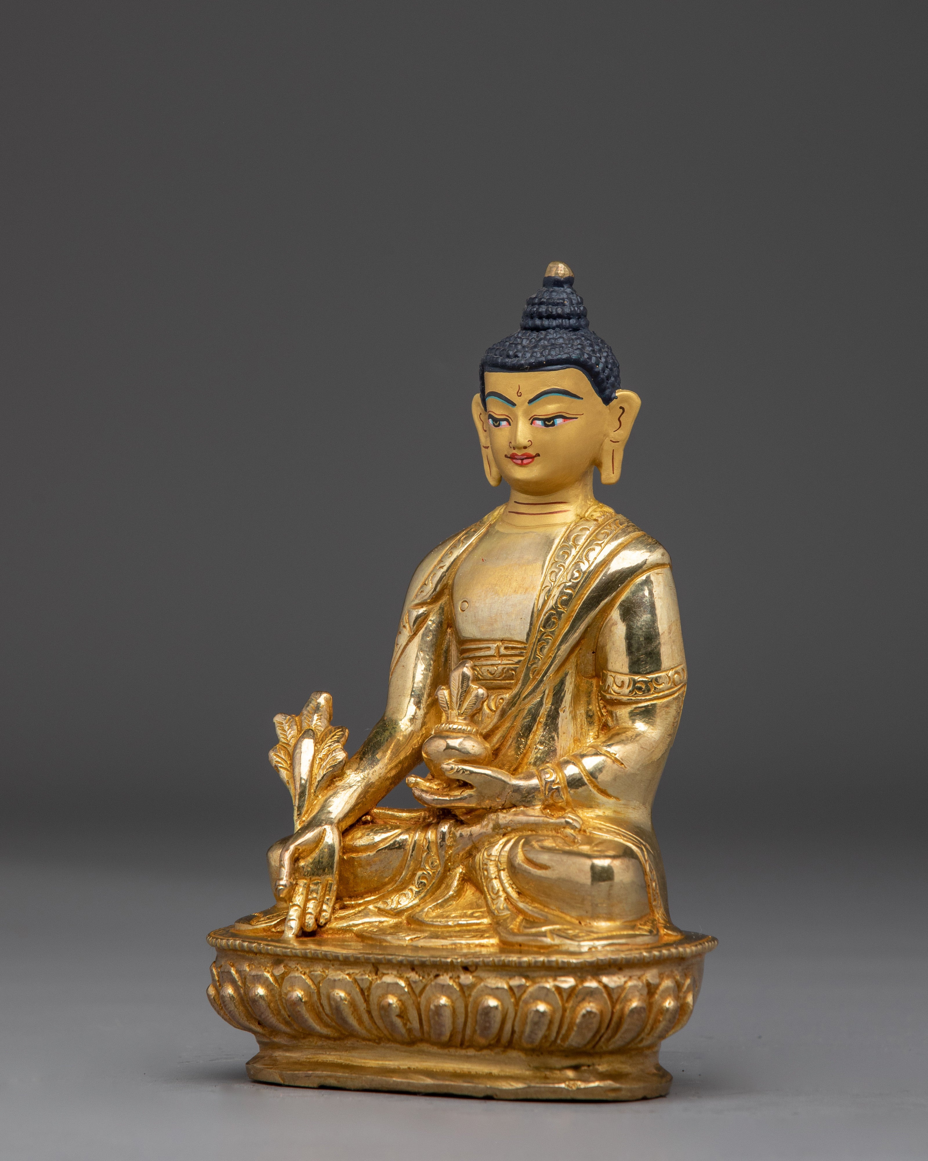 Golden Statue of Medicine Buddha | Himalayan Bhaisajyaguru Artwork