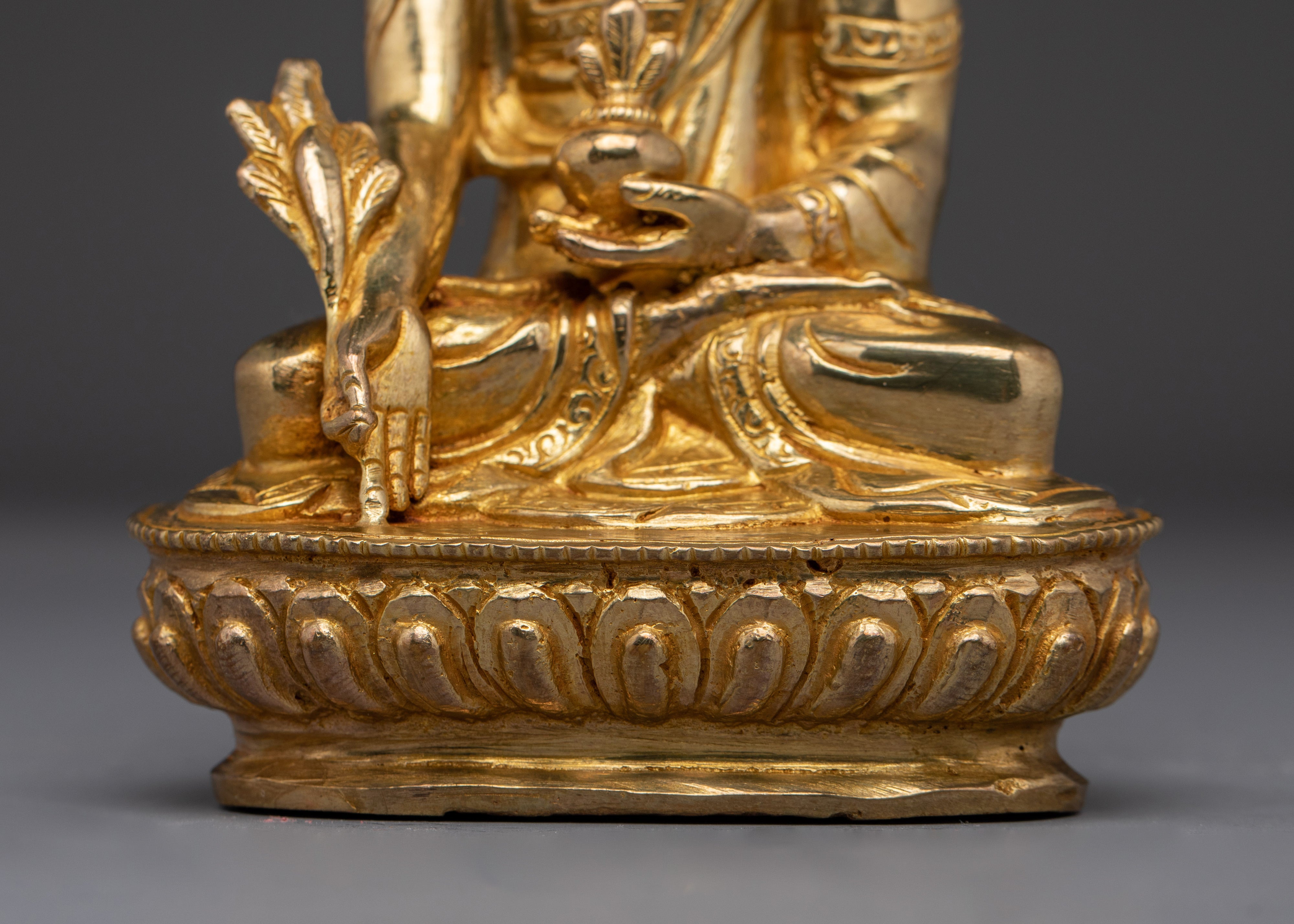Golden Statue of Medicine Buddha | Himalayan Bhaisajyaguru Artwork