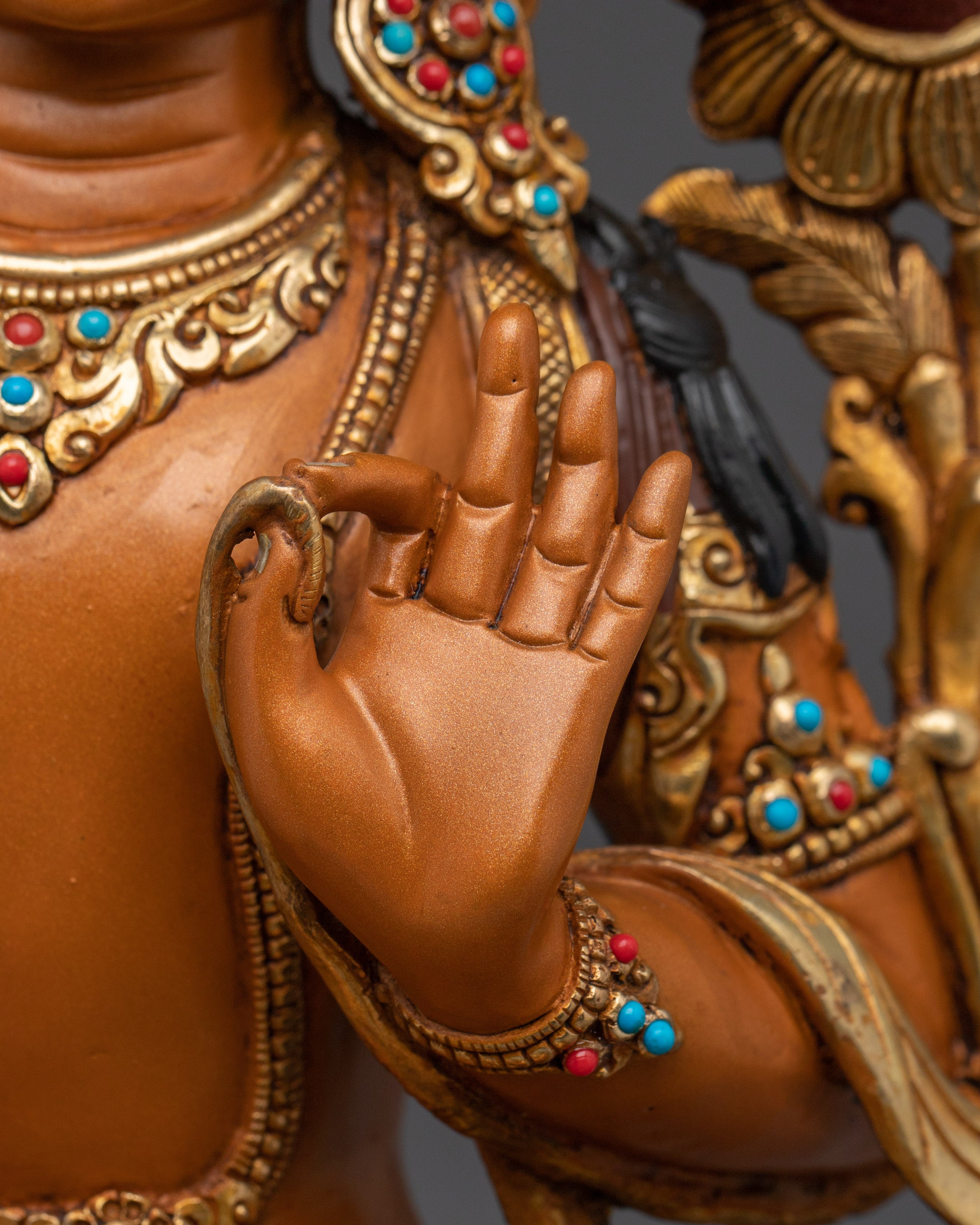 Tibetan Ultimate Wisdom Deity Manjushri Figurine | Himalayan Spiritual Artwork