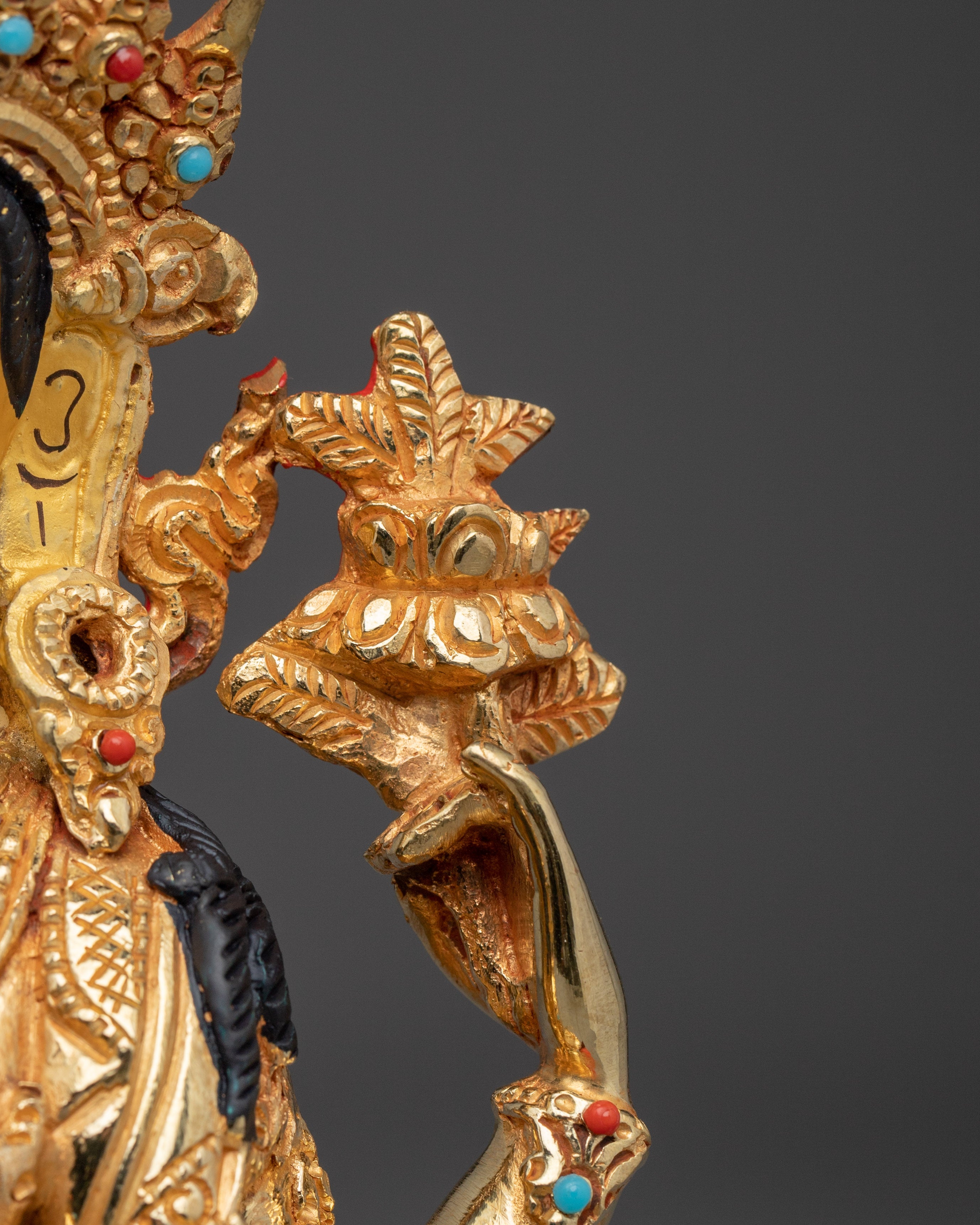 Four Armed Chenrezig Art with Copper Body | Tibetan Buddha of Compassion