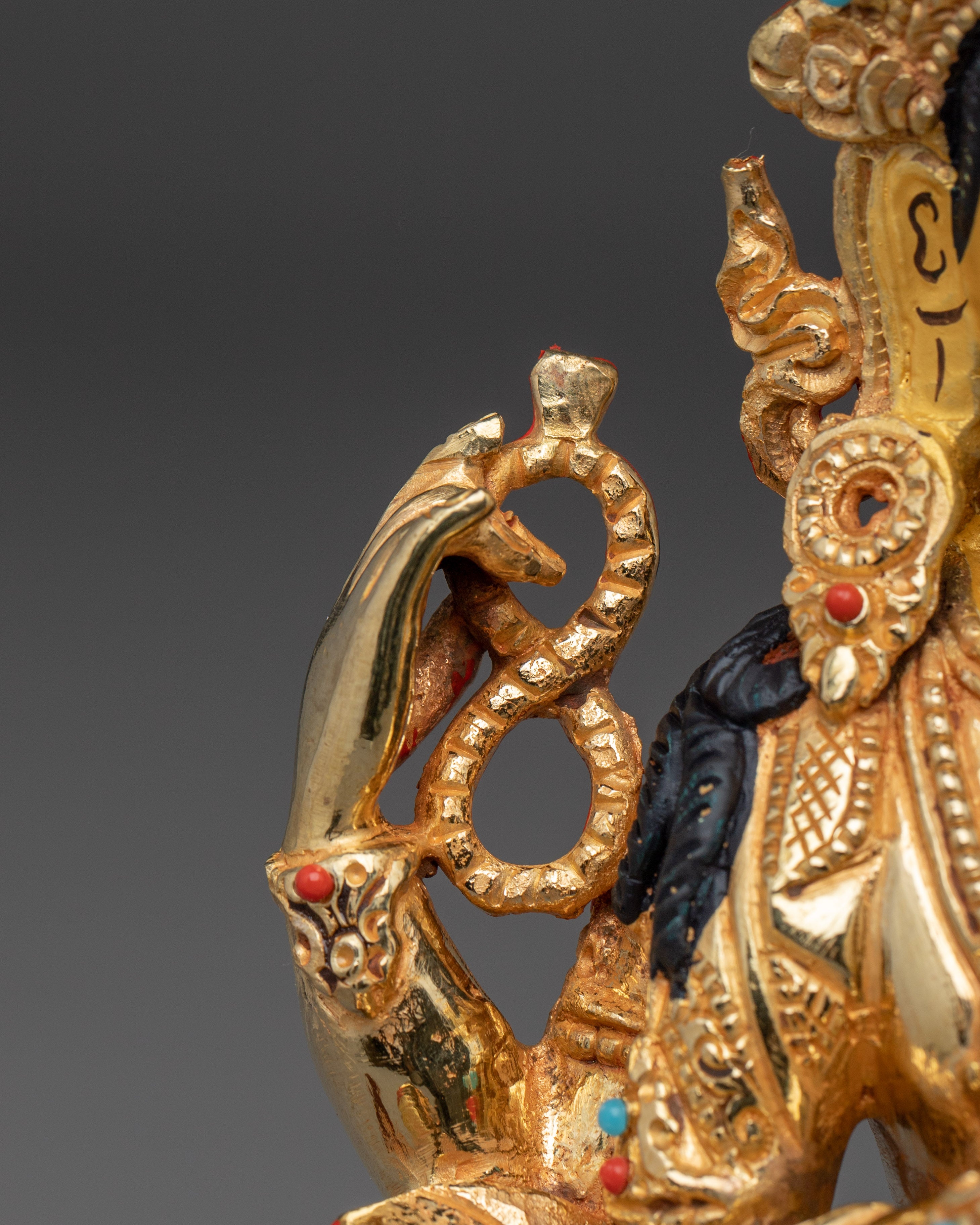 Four Armed Chenrezig Art with Copper Body | Tibetan Buddha of Compassion