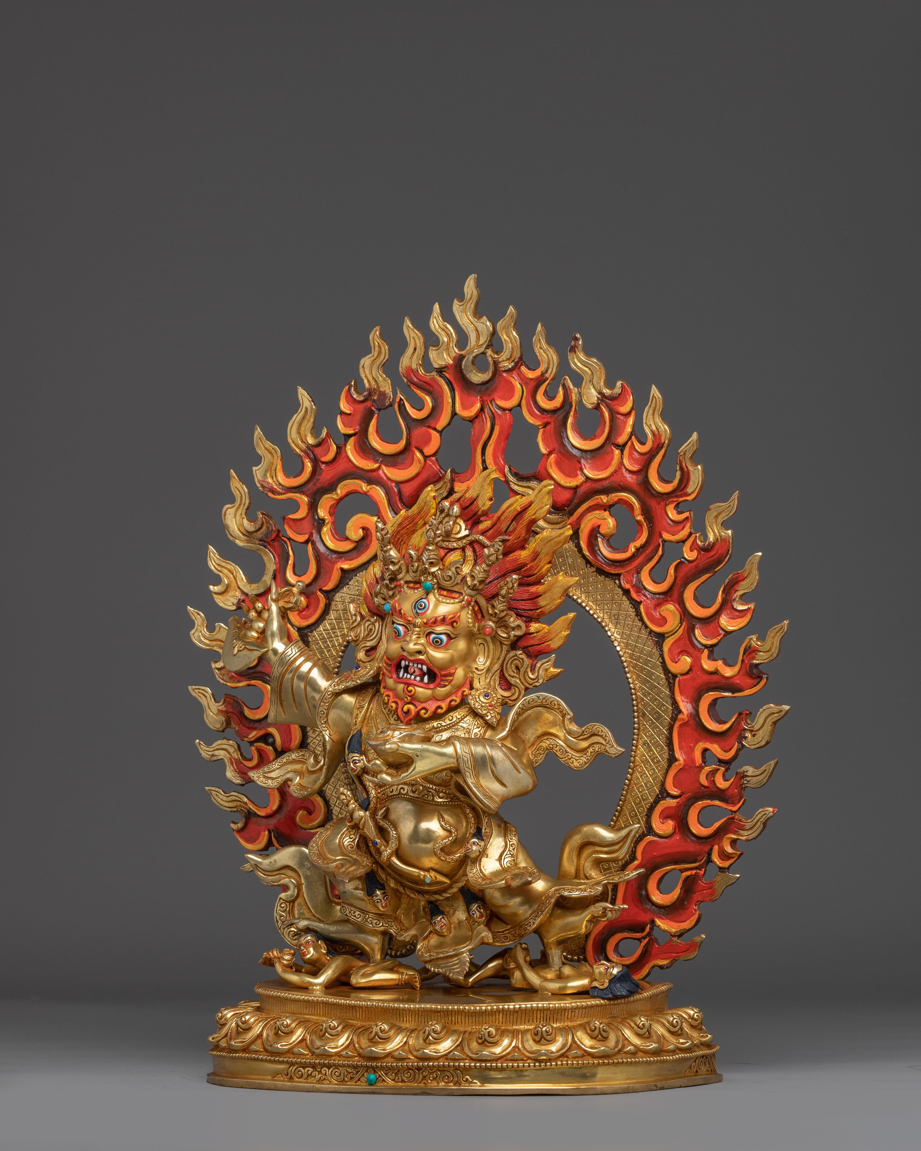 Buddhist Deity Mahakala Bernagchen Statue | Wrathful Protector Sculpture