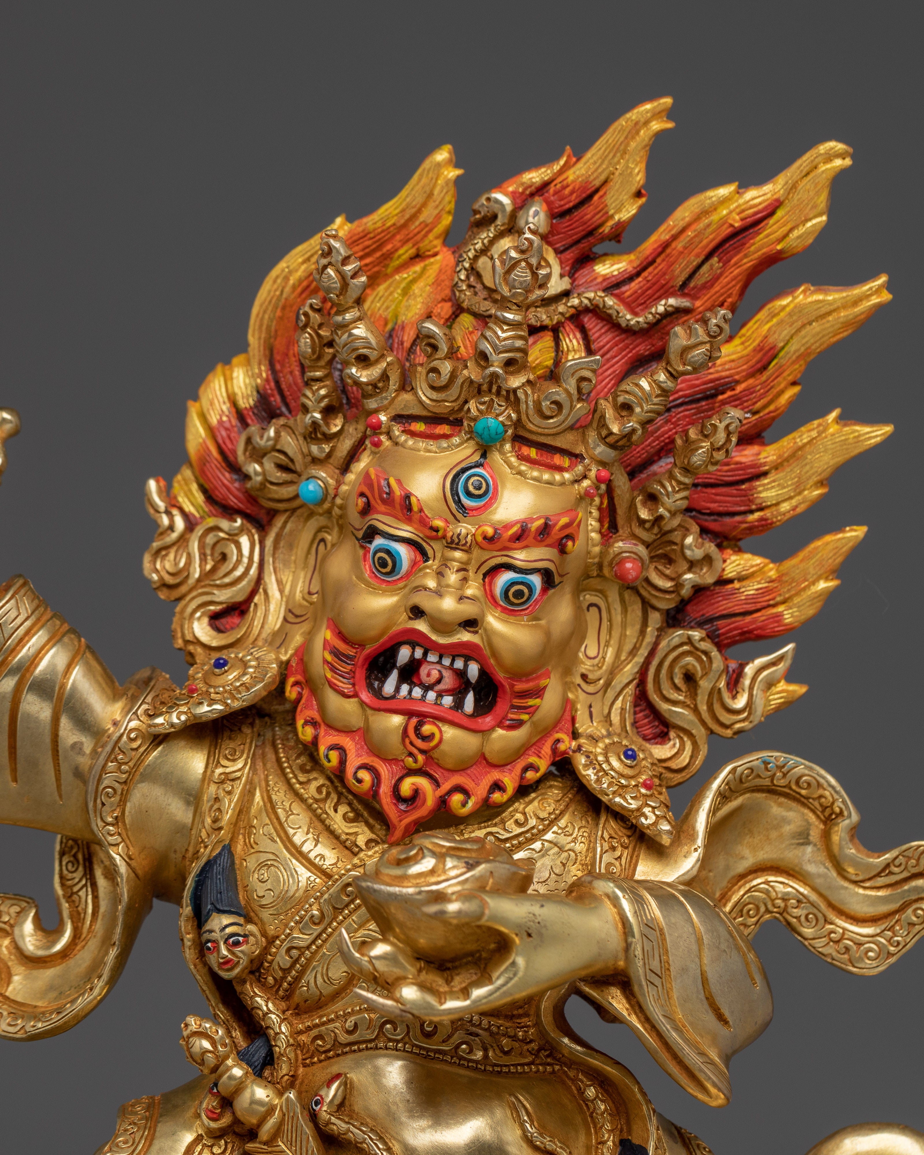 Buddhist Deity Mahakala Bernagchen Statue | Wrathful Protector Sculpture