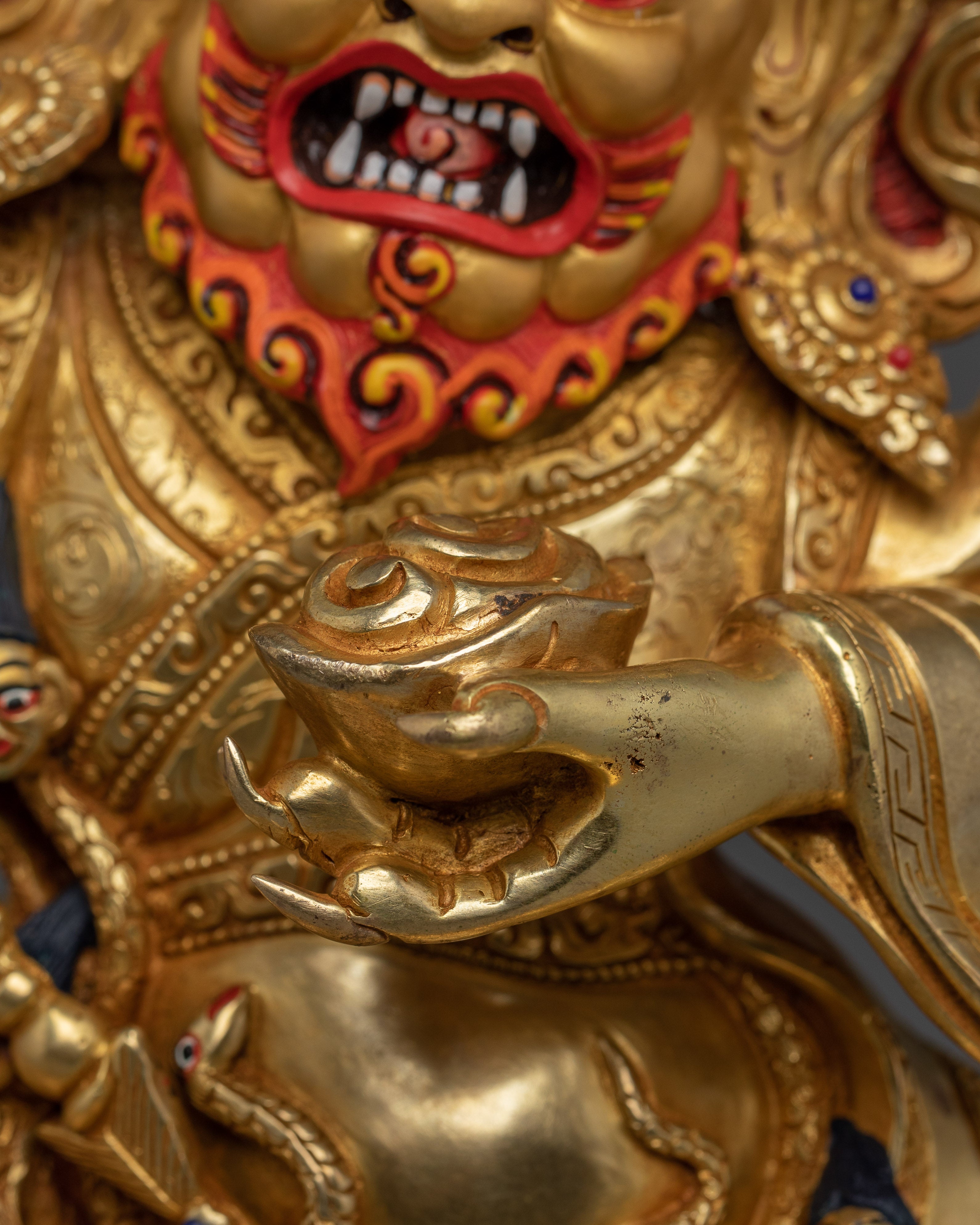 Buddhist Deity Mahakala Bernagchen Statue | Wrathful Protector Sculpture