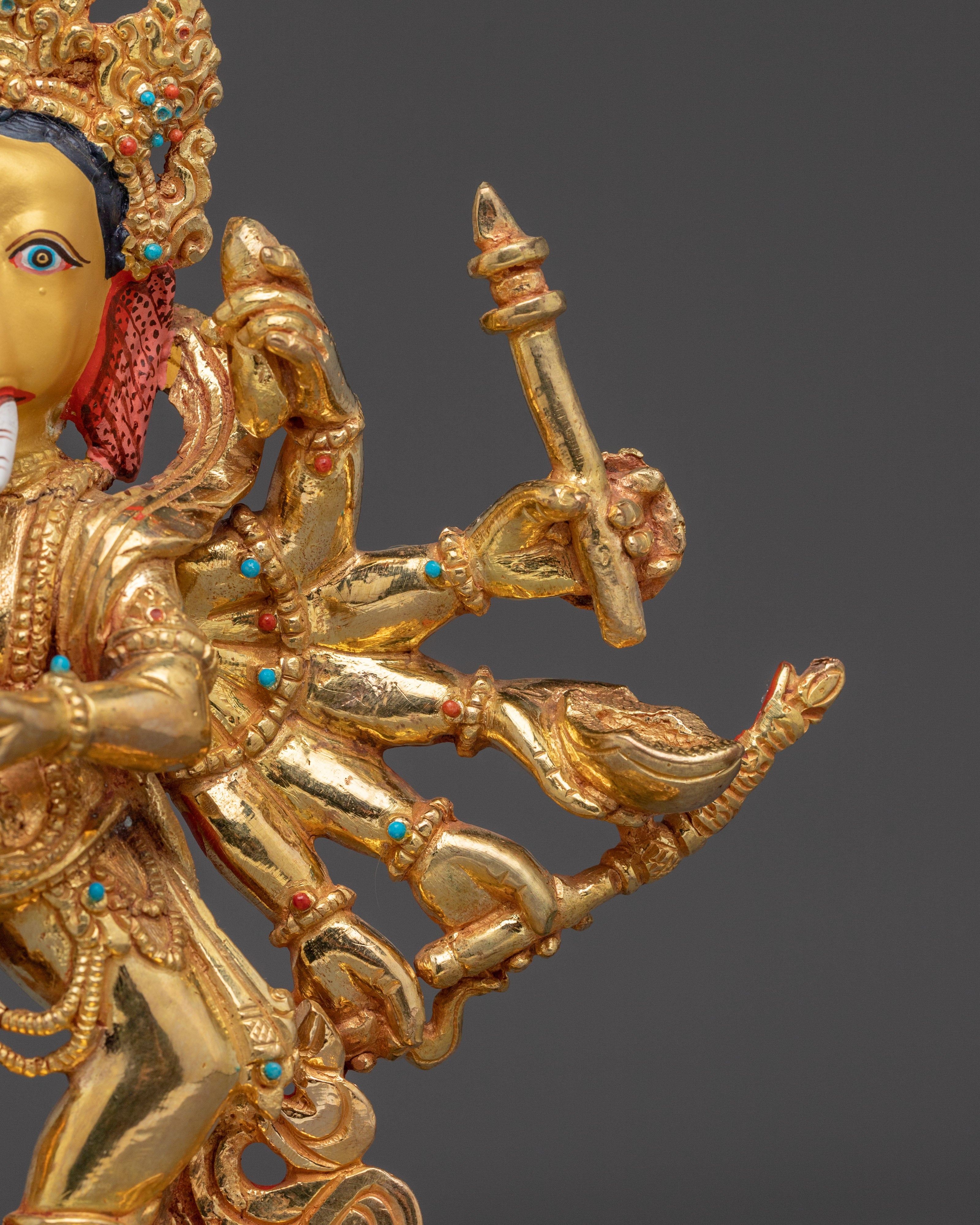Multi-armed Ganesha Statue | Embodiment of Intelligence and Wisdom