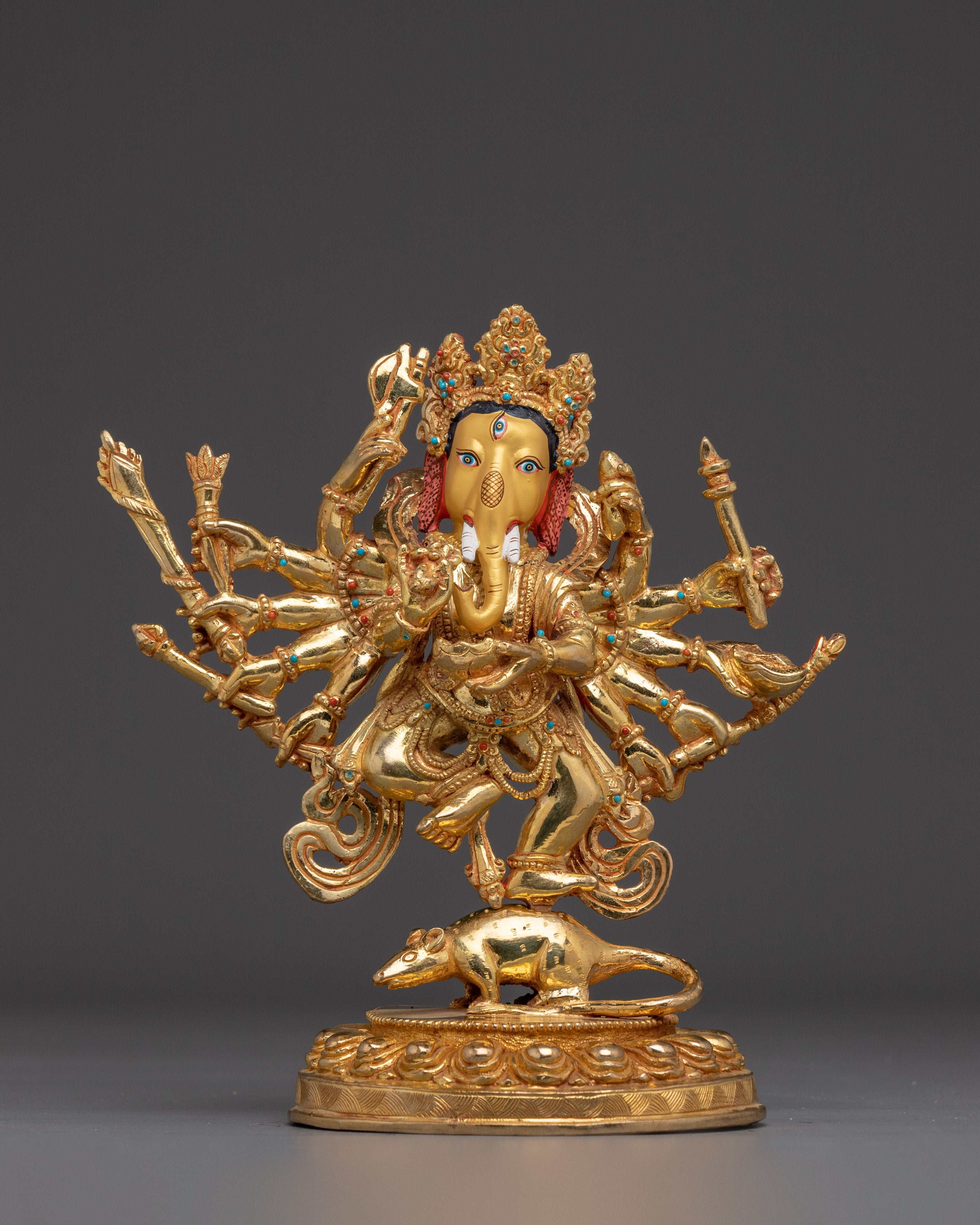 Multi-armed Ganesha Statue | Embodiment of Intelligence and Wisdom