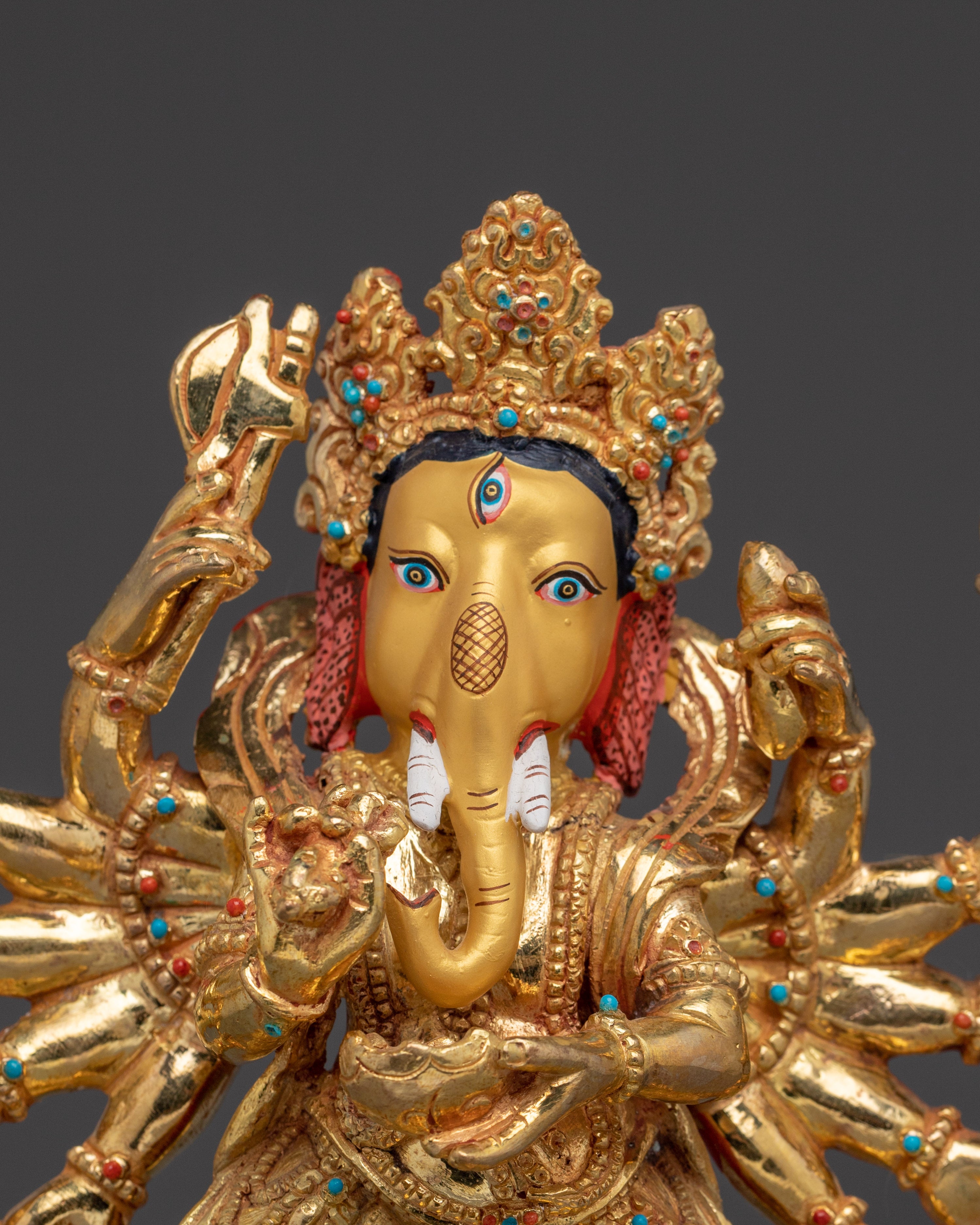 Multi-armed Ganesha Statue | Embodiment of Intelligence and Wisdom