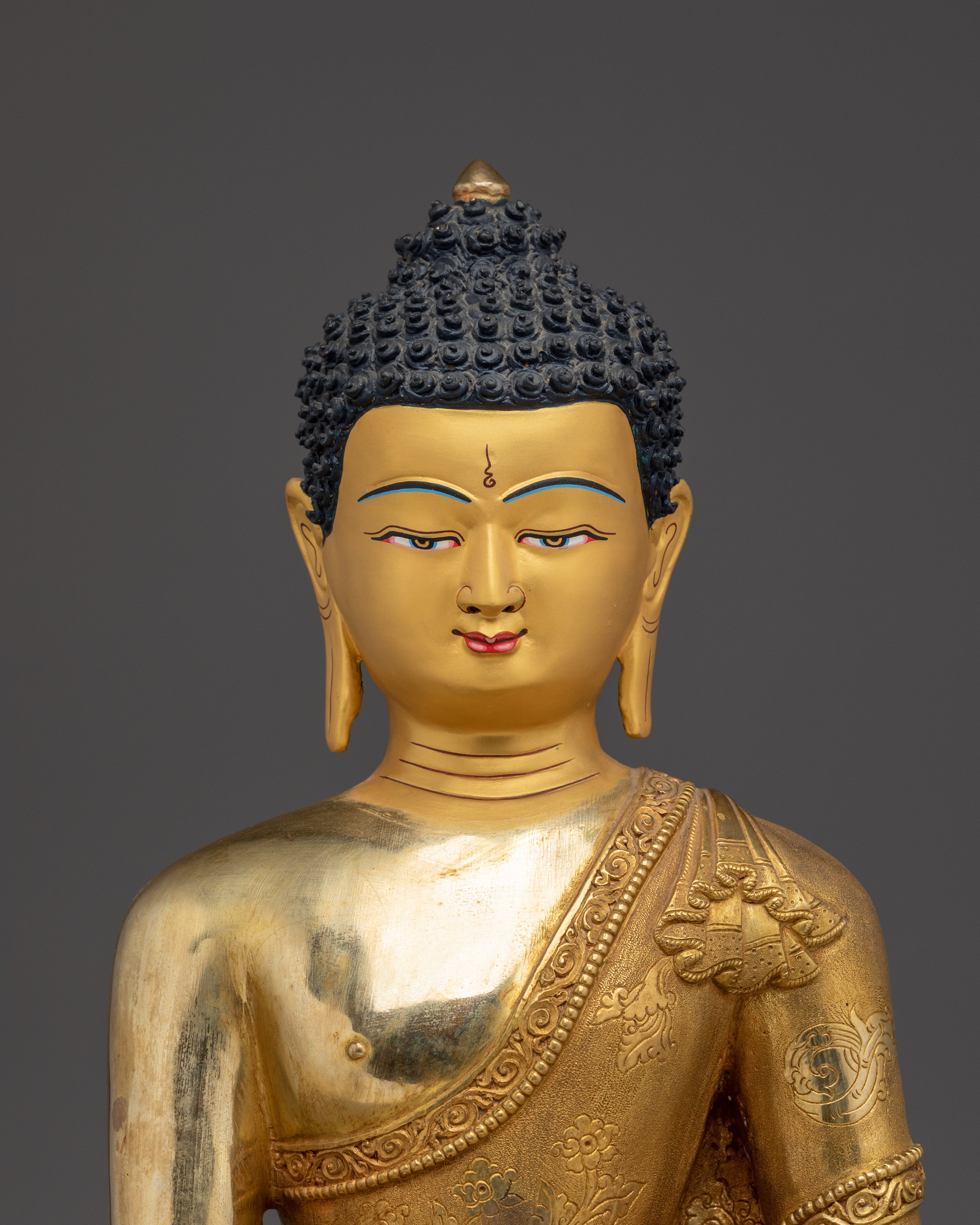 Meditating Shakyamuni Buddha Golden Statue | Buddhist Spiritual Decor