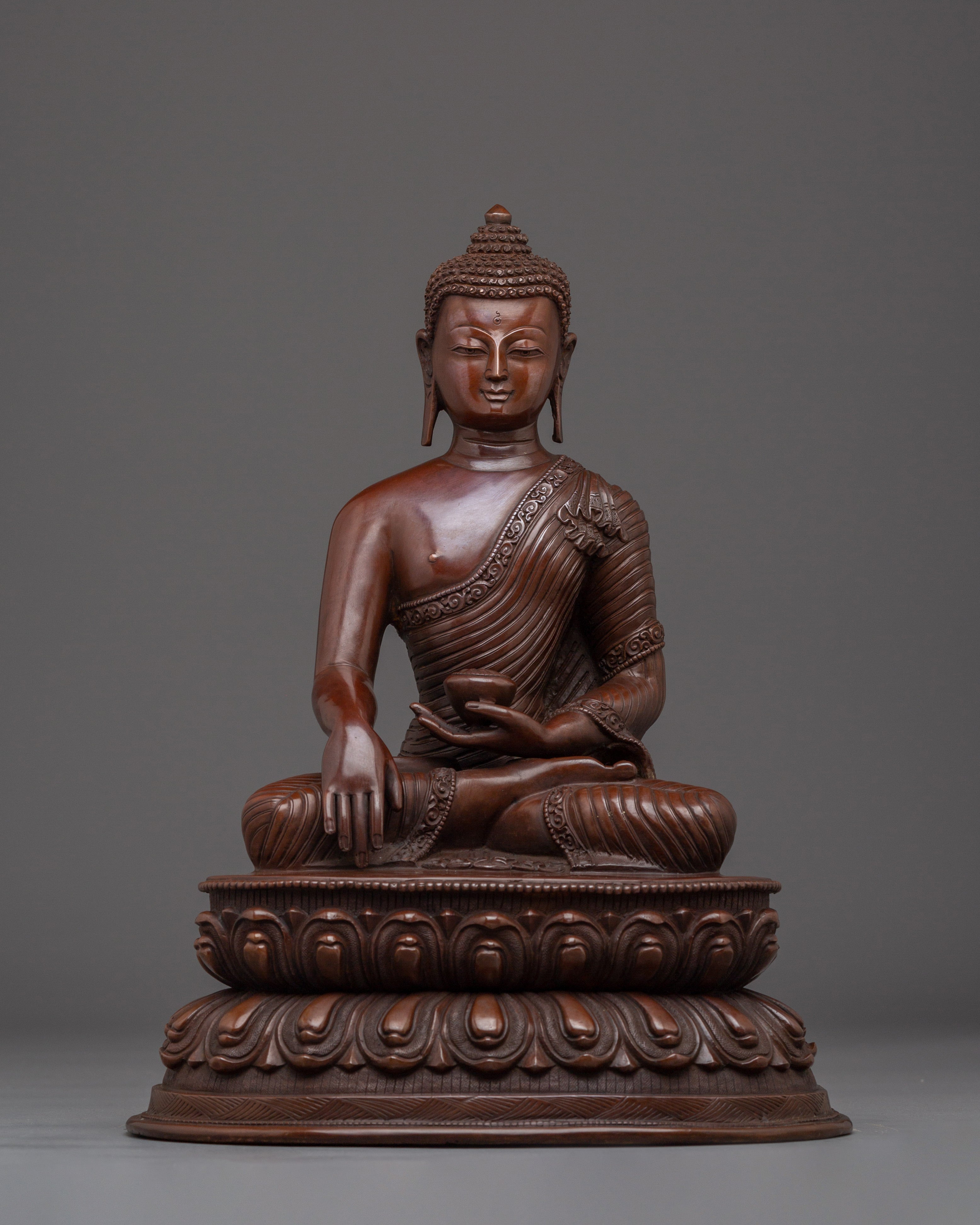 Oxidized Copper Buddha Trinity Statue | Three Enlightened Being